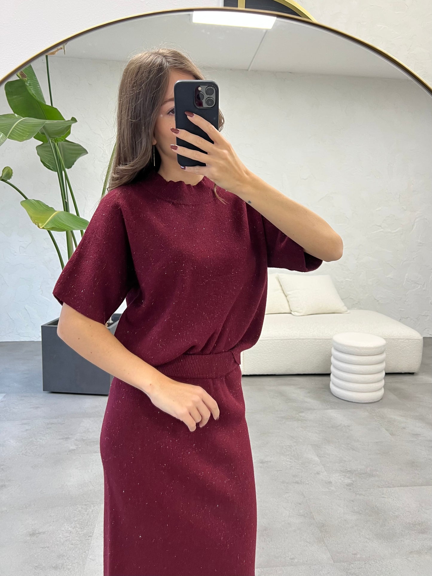 Coordinato in maglia lurex