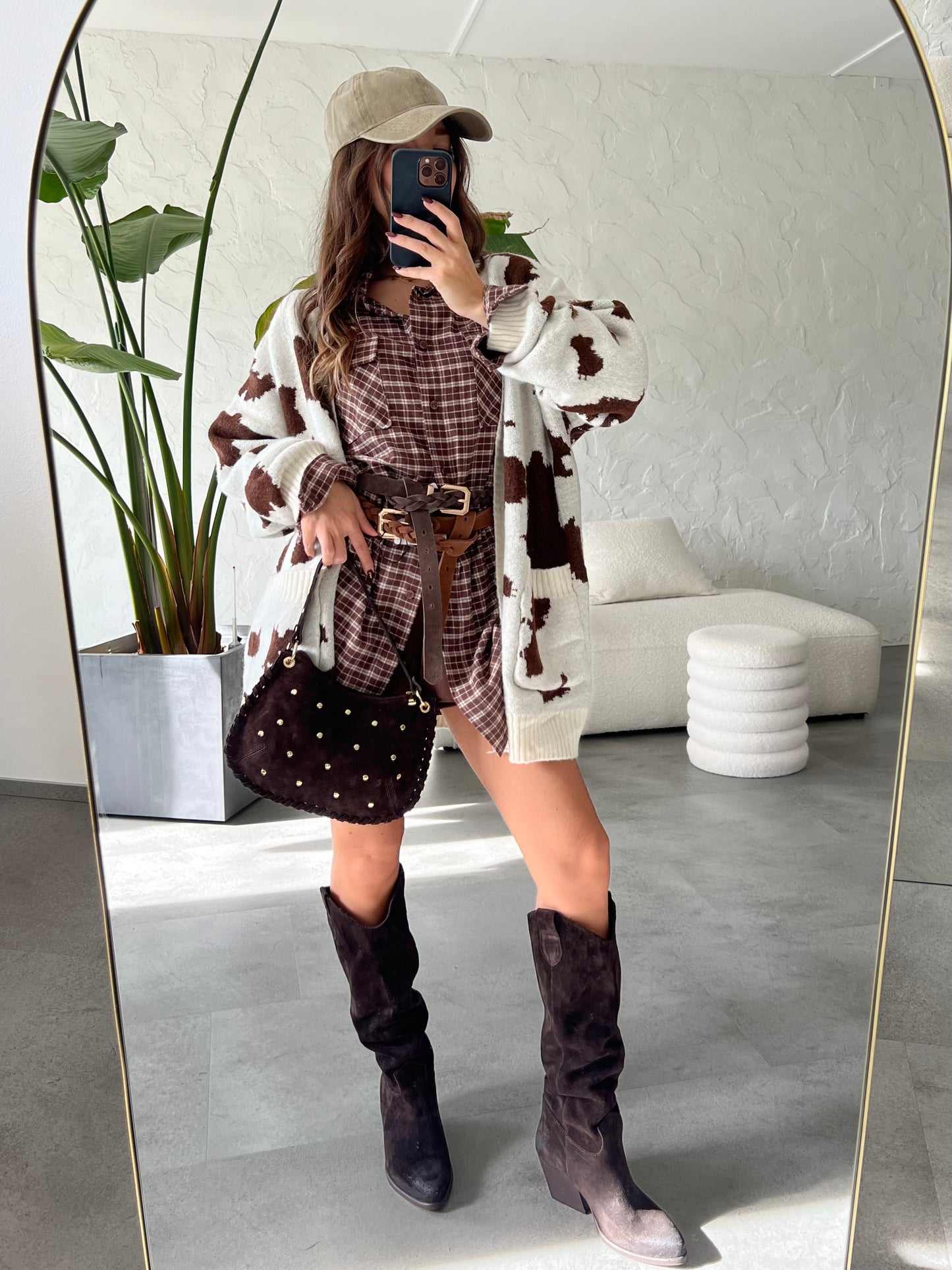Cardigan stampa mucca