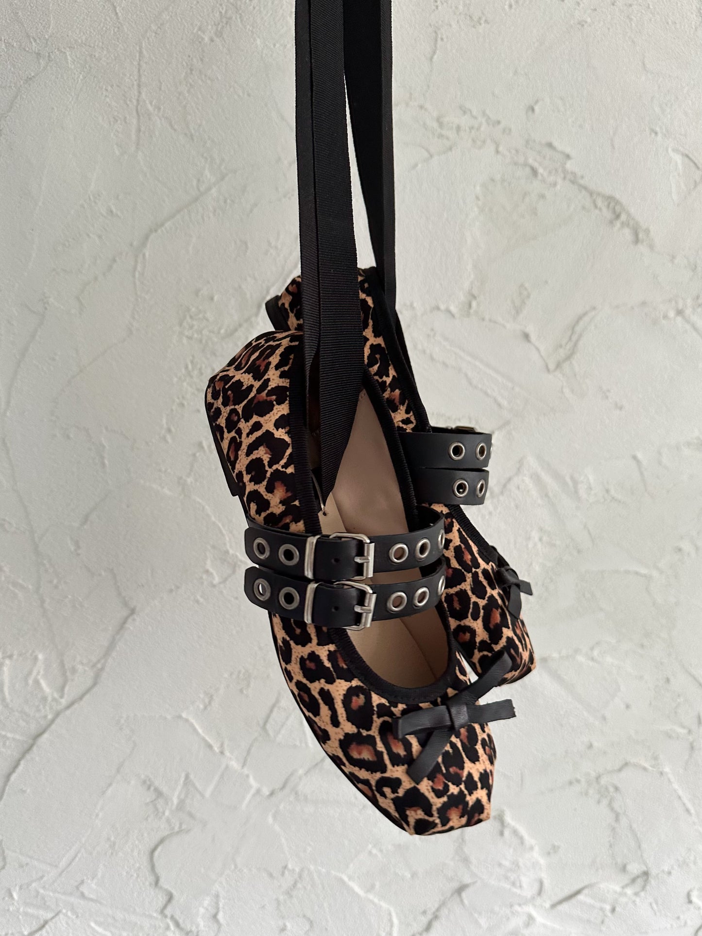 Ballerina doppio cinturino leopardato