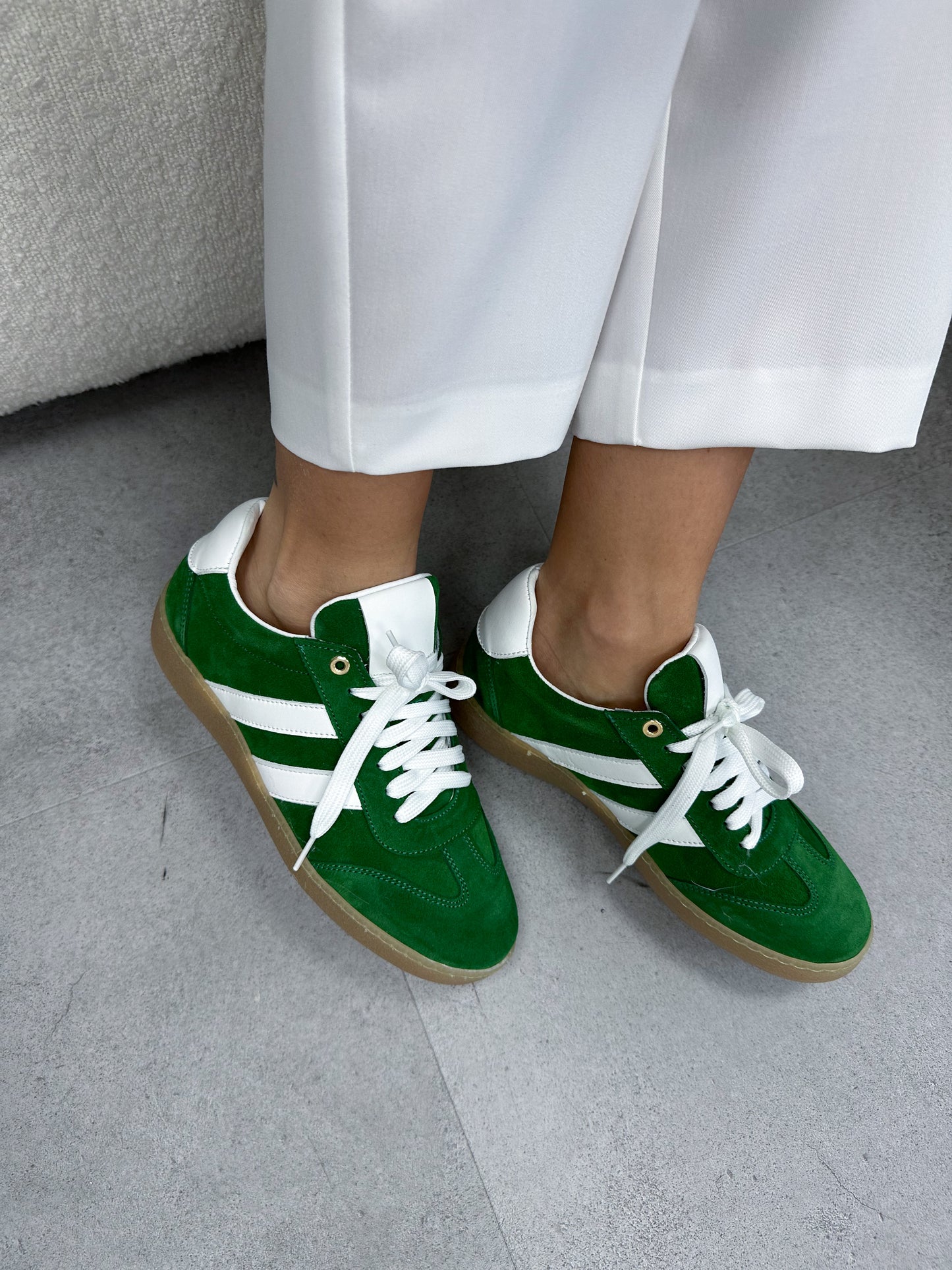 Sneakers camoscio verde
