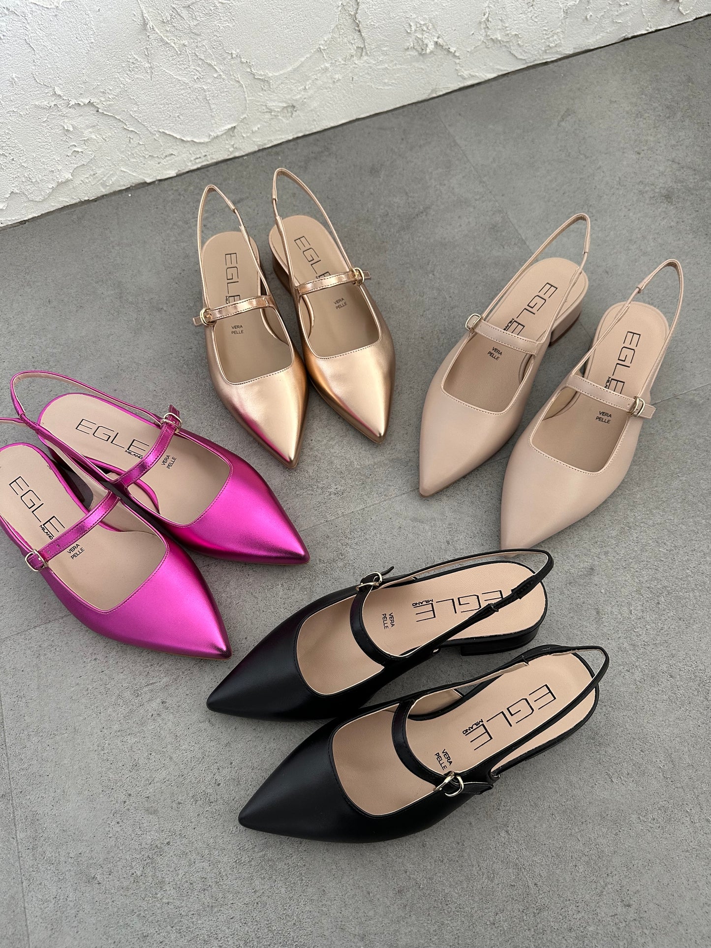 Slingback Egle tacco 2 nero