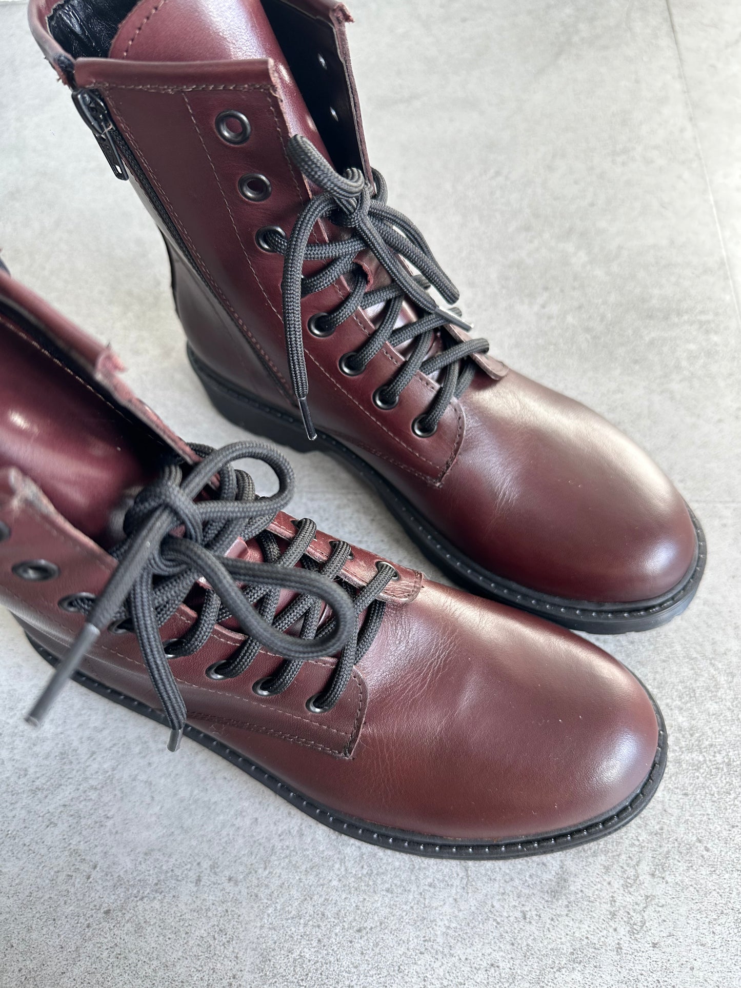 Anfibio vera pelle bordeaux