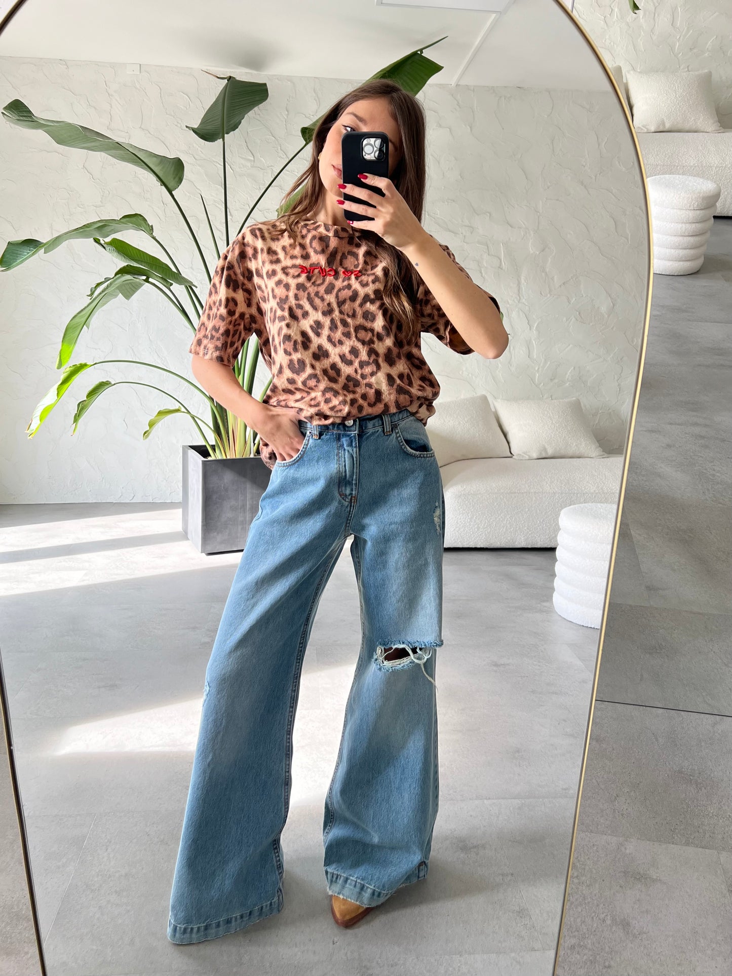 Jeans palazzo strappi