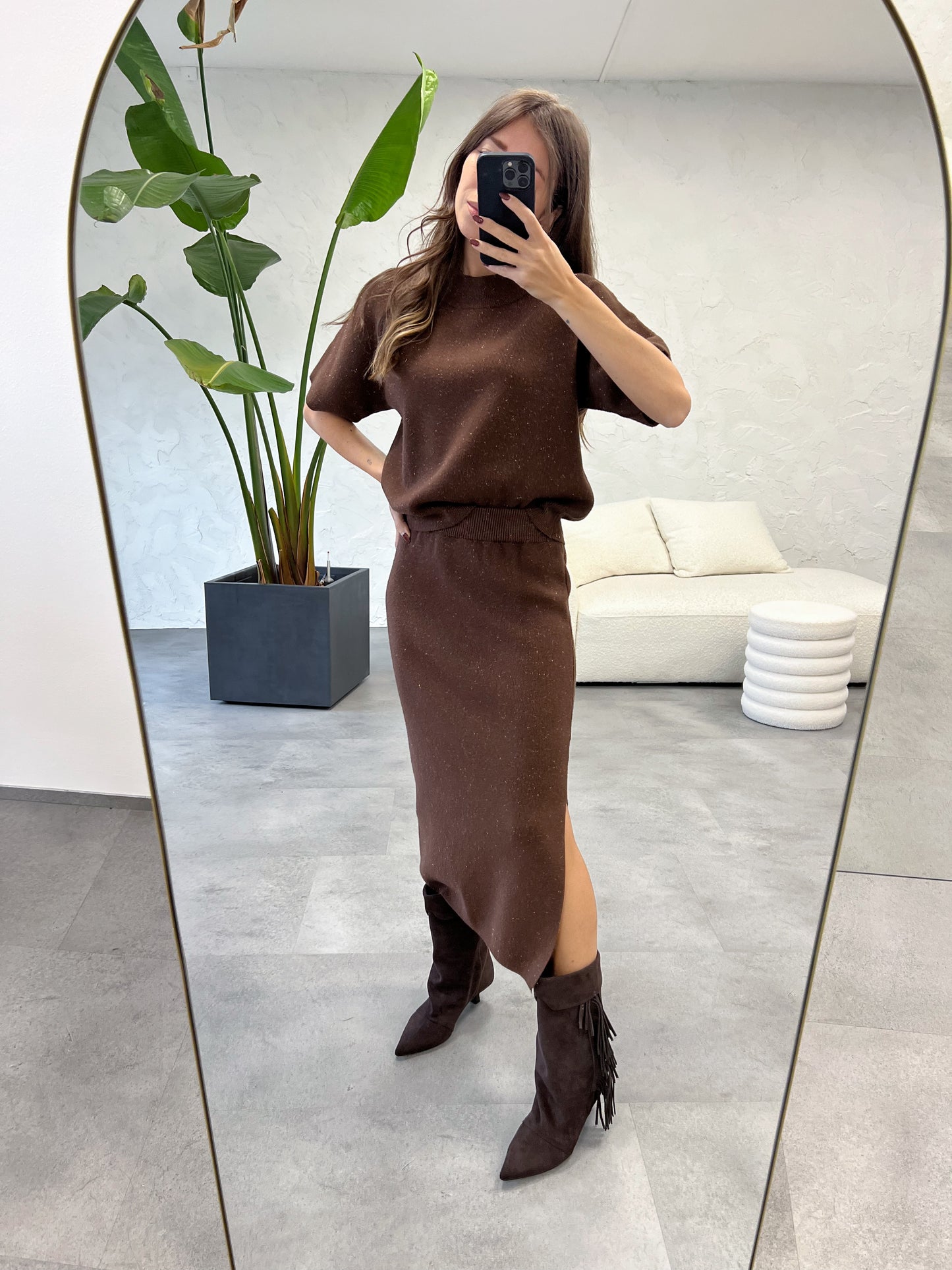 Coordinato in maglia lurex