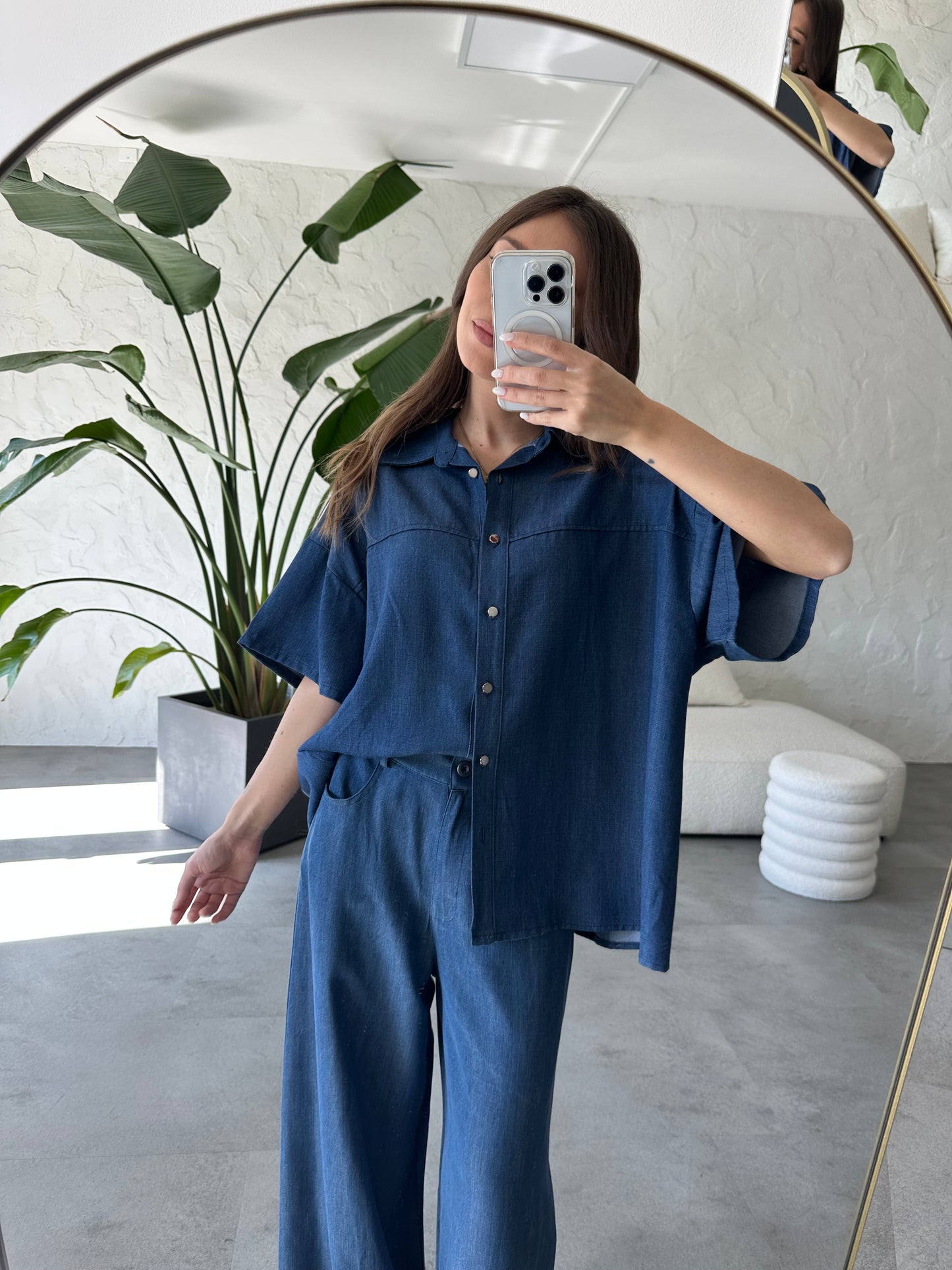 Camicia effetto jeans