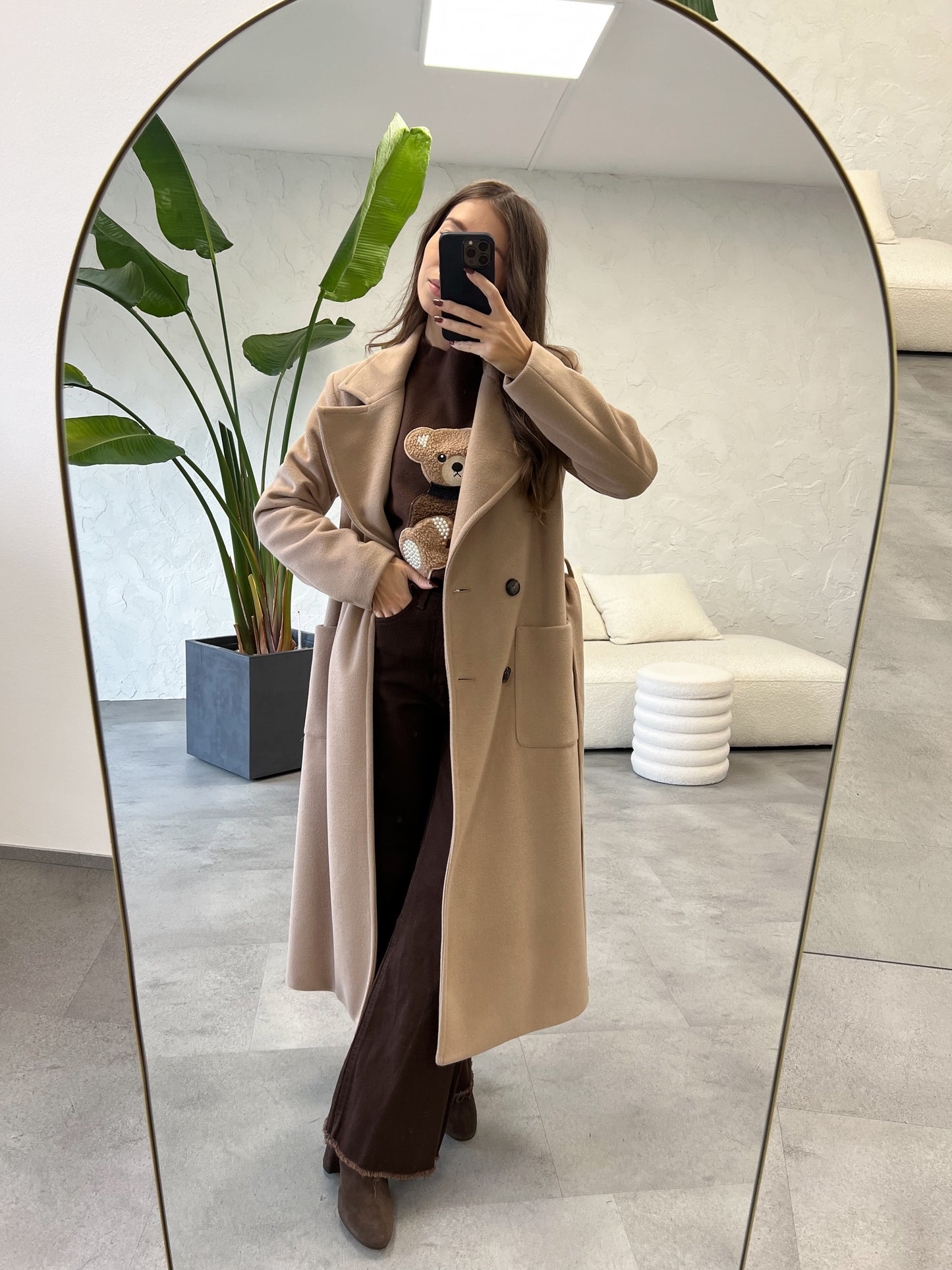 Cappotto lungo spacchi