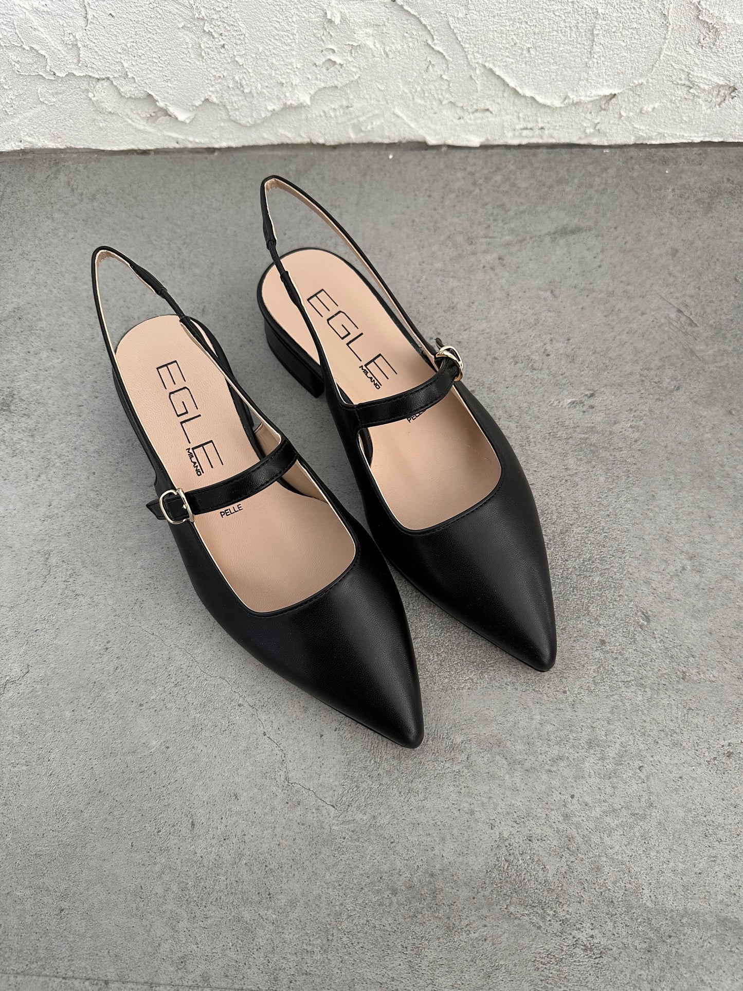 Slingback Egle tacco 2 nero