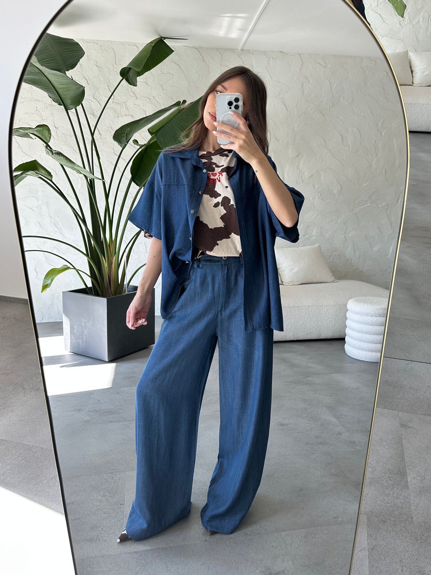 Camicia effetto jeans