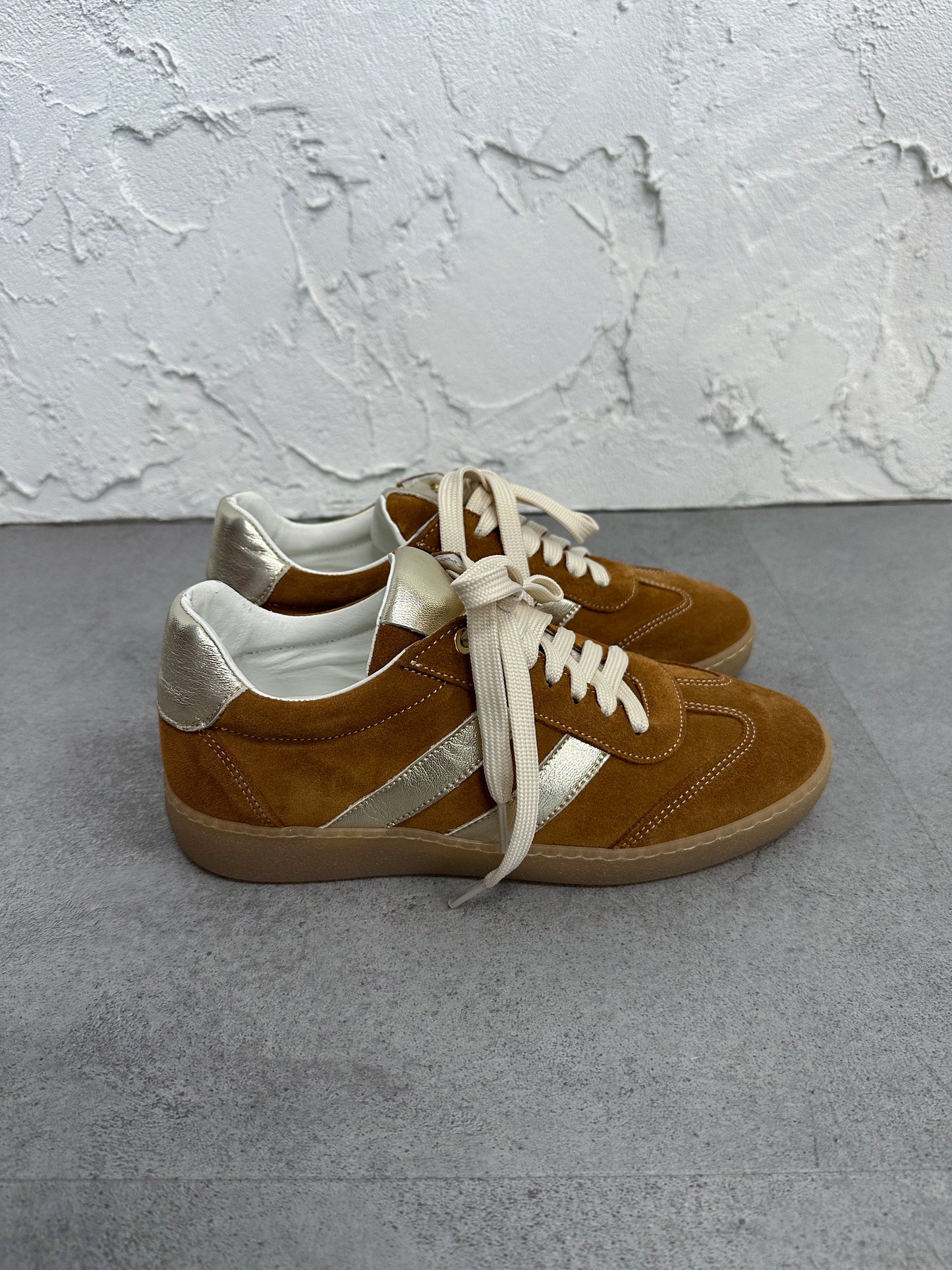 Sneakers camoscio cuoio