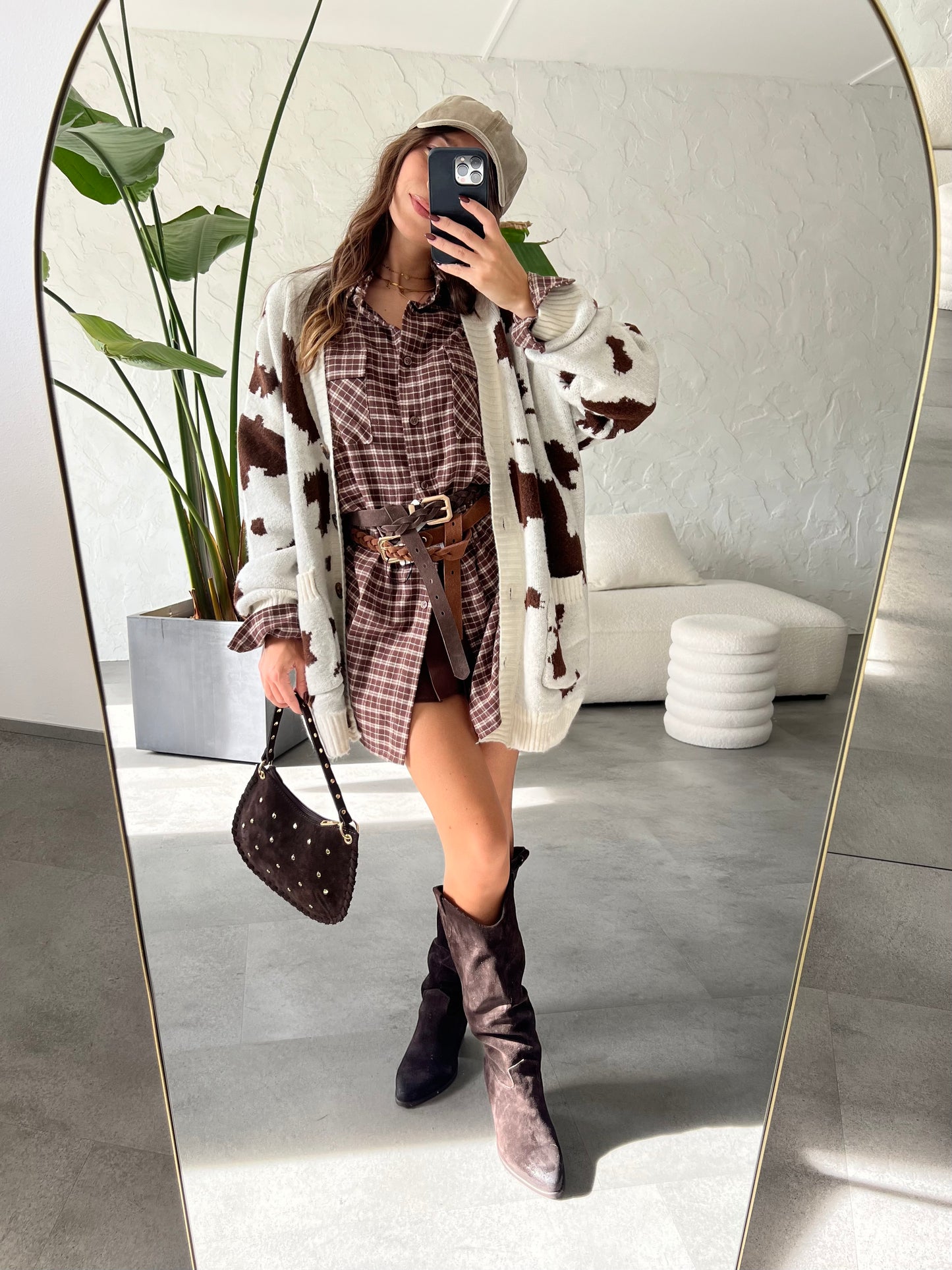 Cardigan stampa mucca