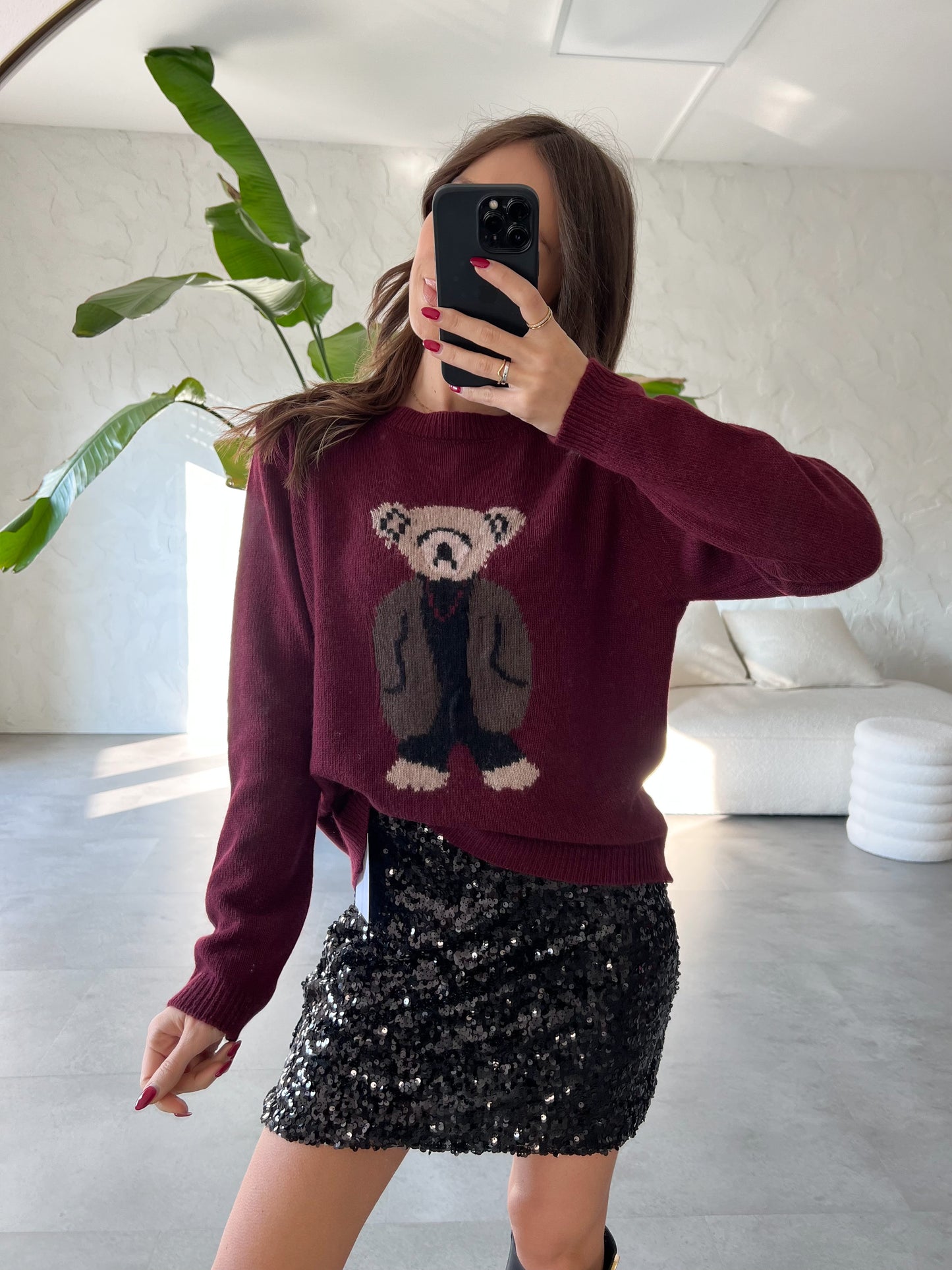 Maglione orsetto misto lana