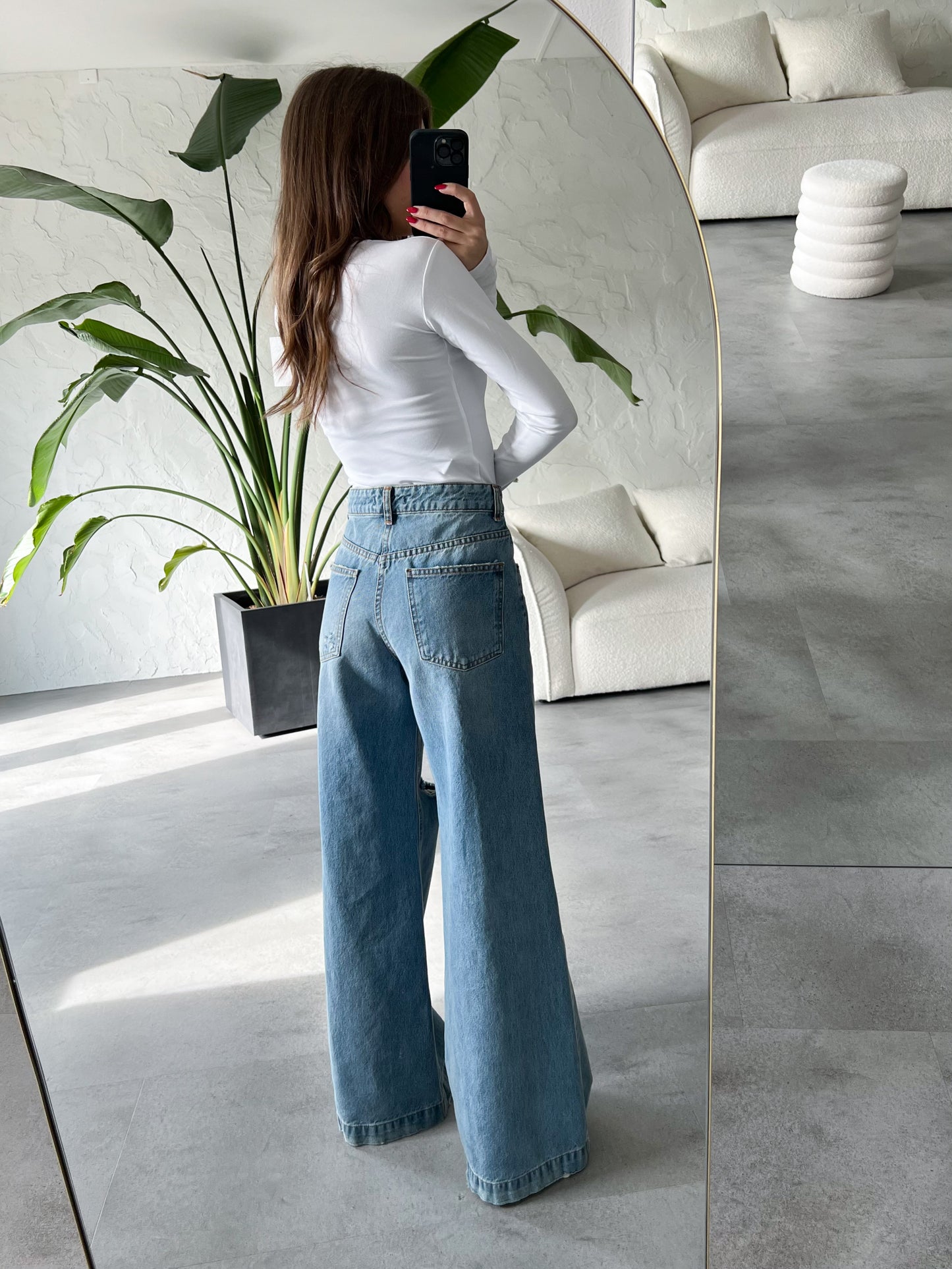 Jeans palazzo strappi