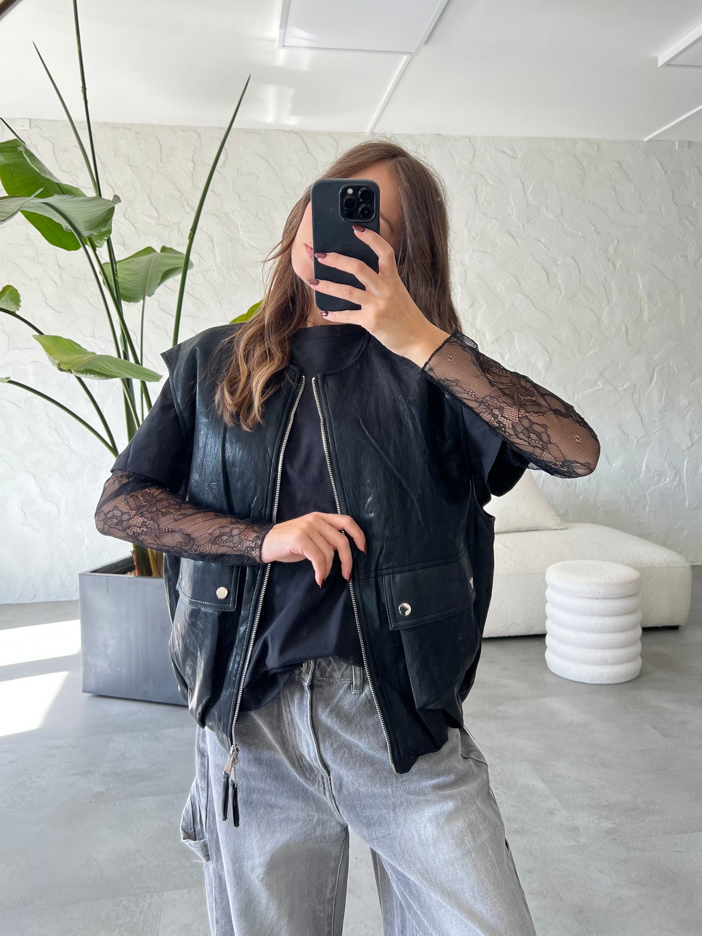 Gilet bomber eco pelle
