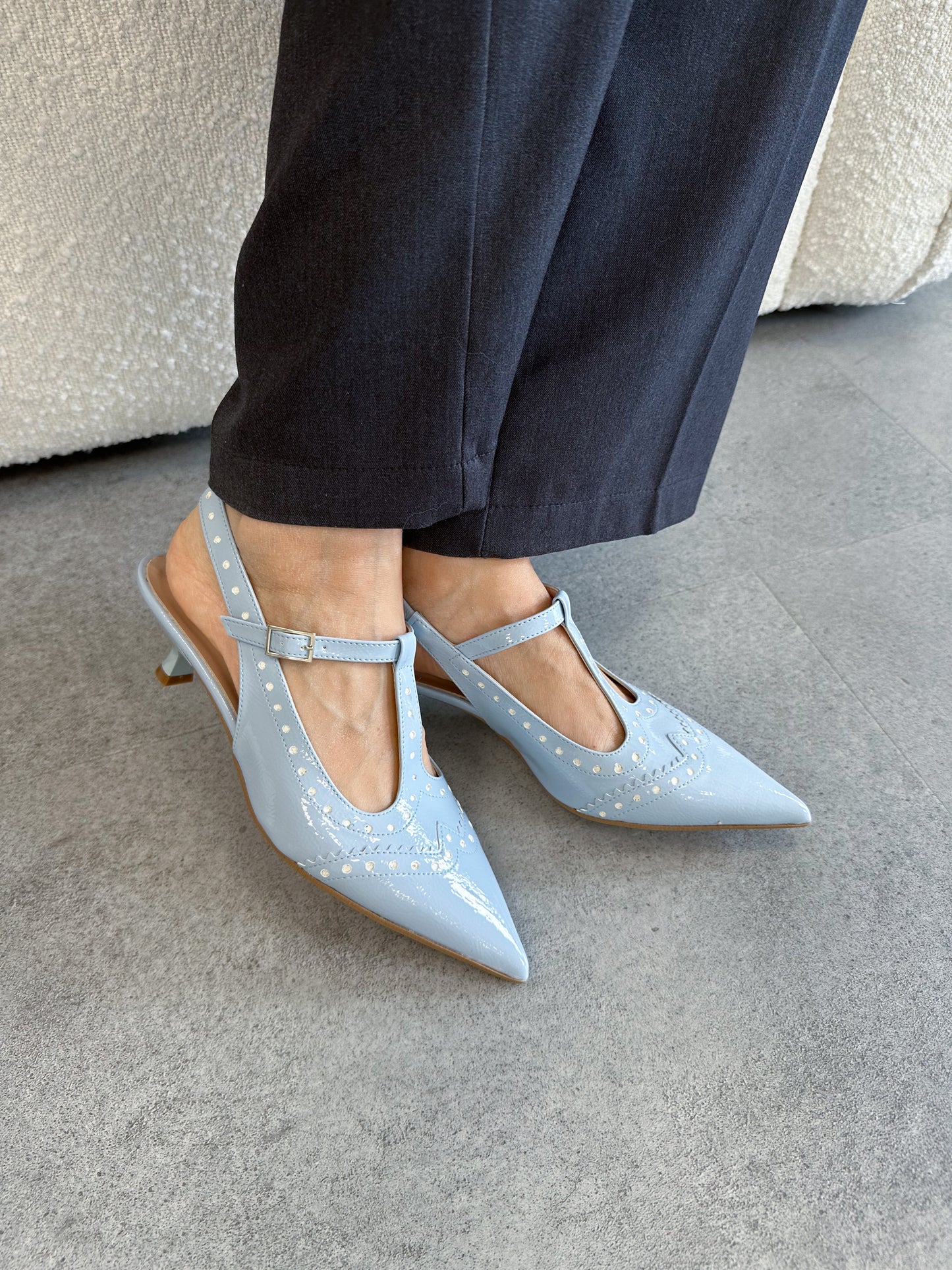Slingback coda di rondine celeste
