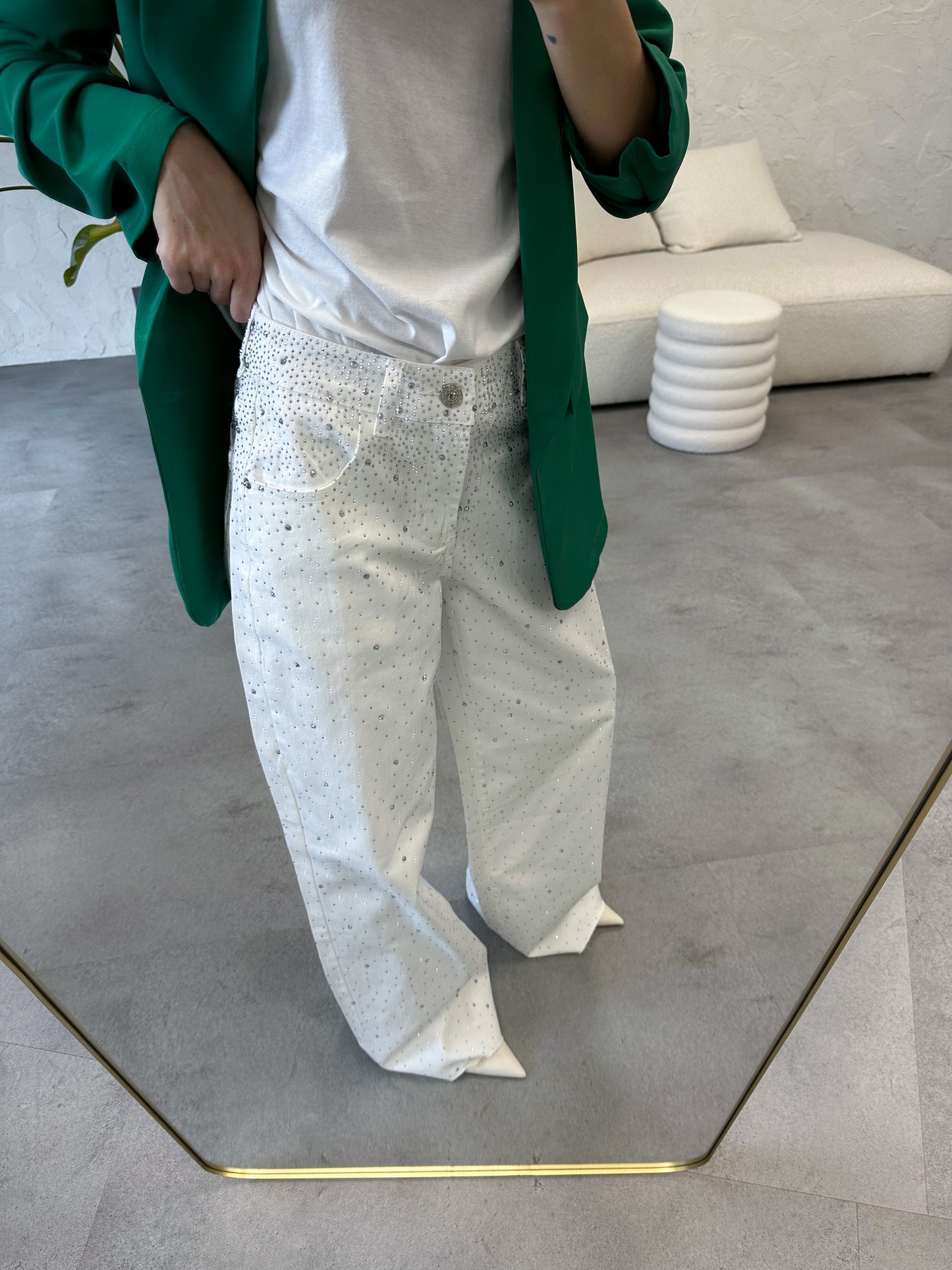 Jeans brillanti white