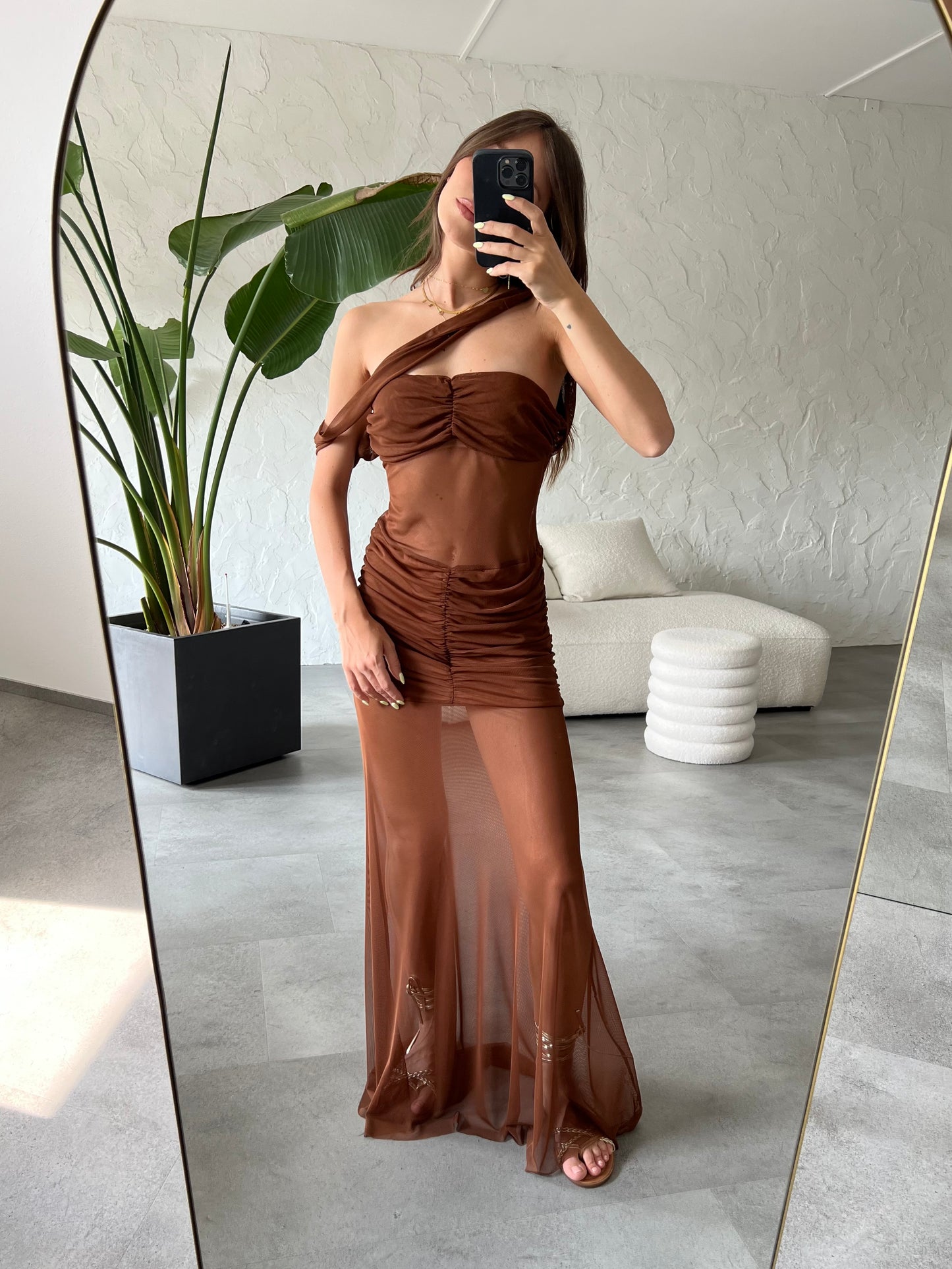 Abito tulle marrone