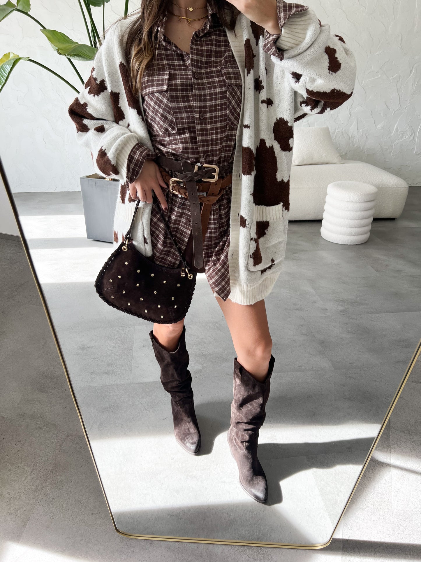 Cardigan stampa mucca