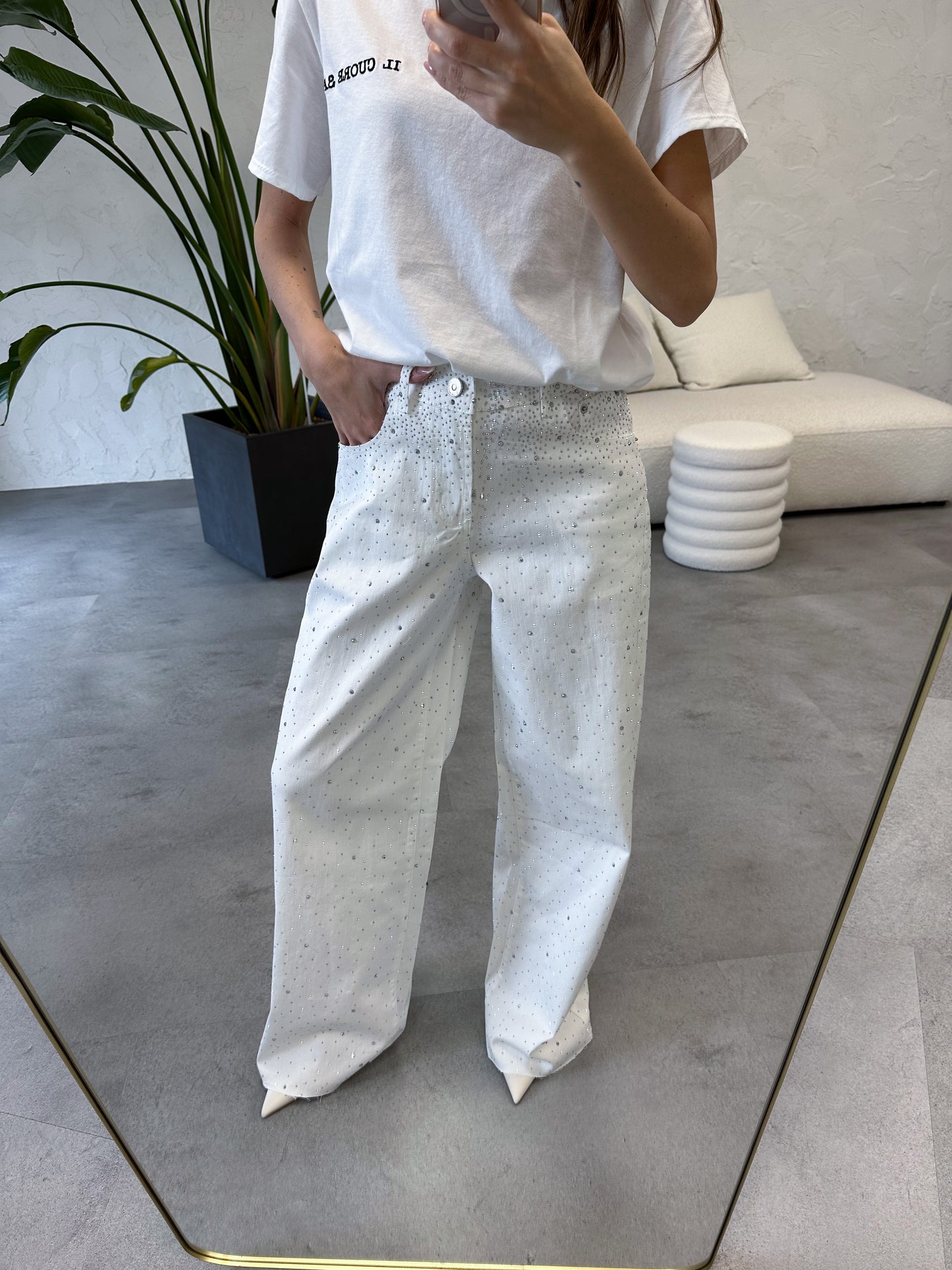 Jeans brillanti white