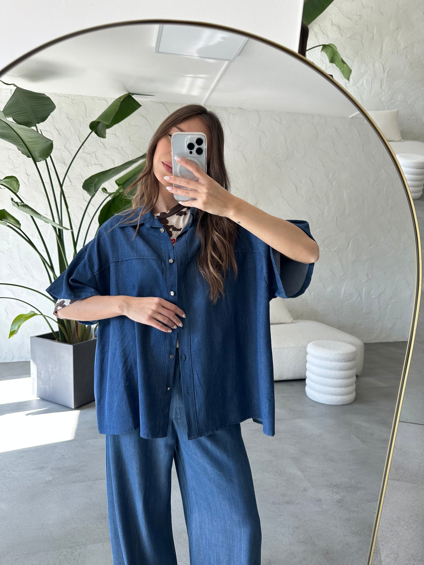 Camicia effetto jeans