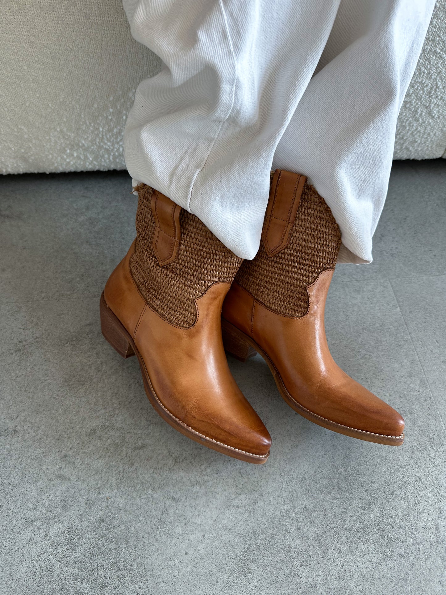 Texano rafia cuoio