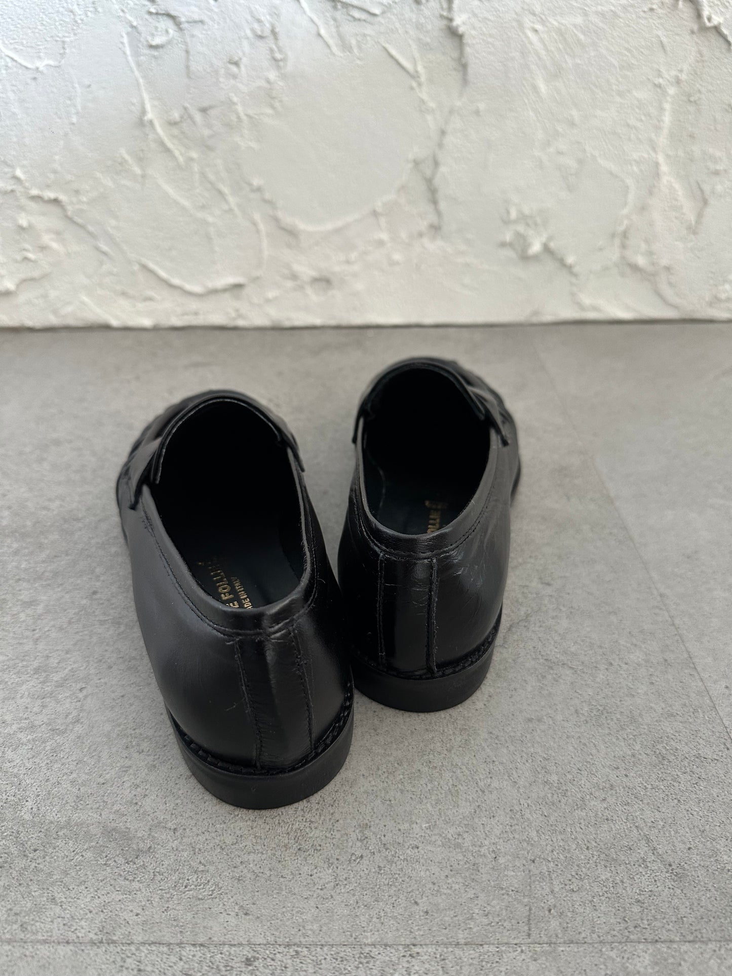 Mocassino con arricciatura nero