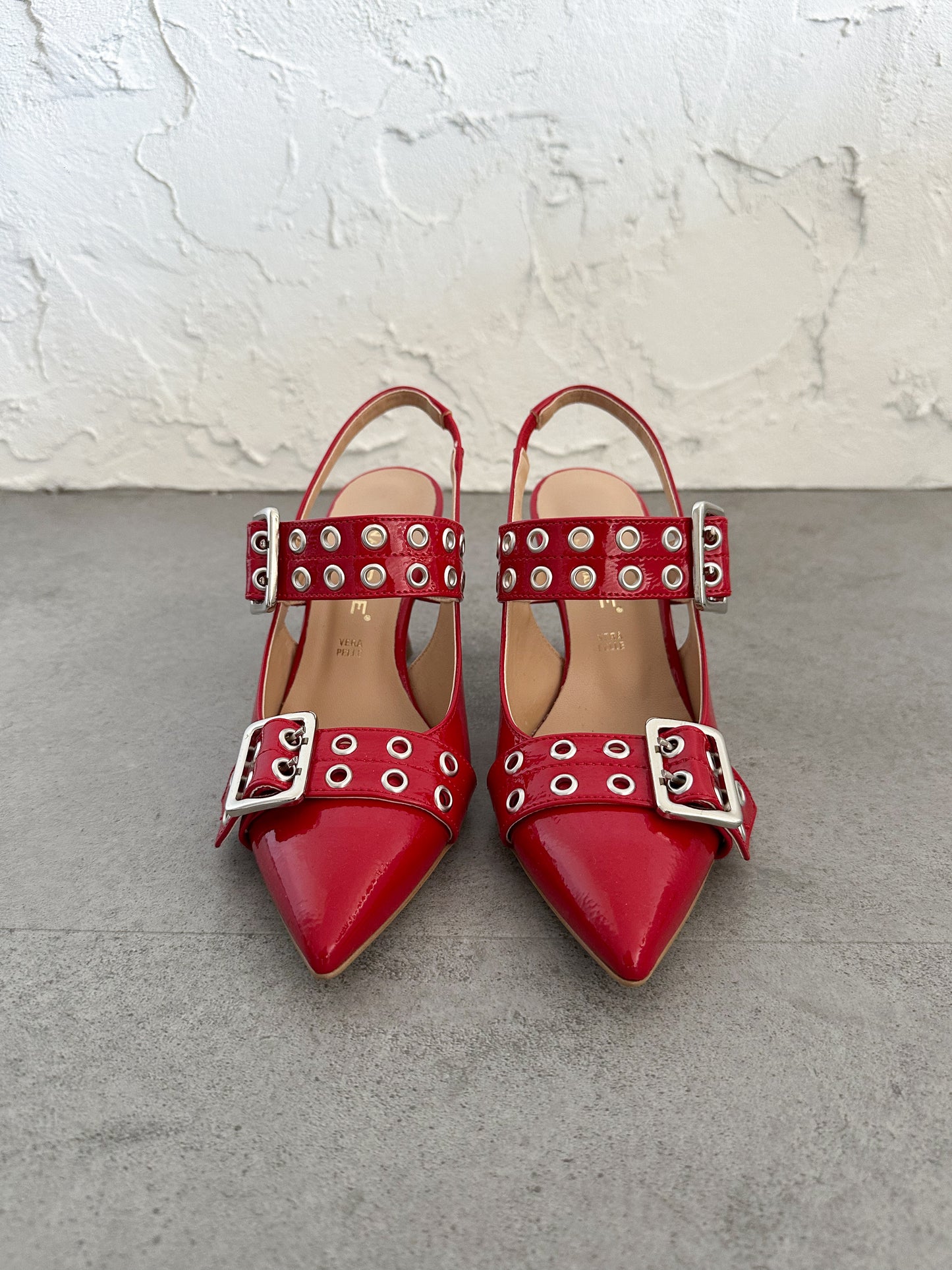 Chanel doppia fibbia Nacrèe rosso