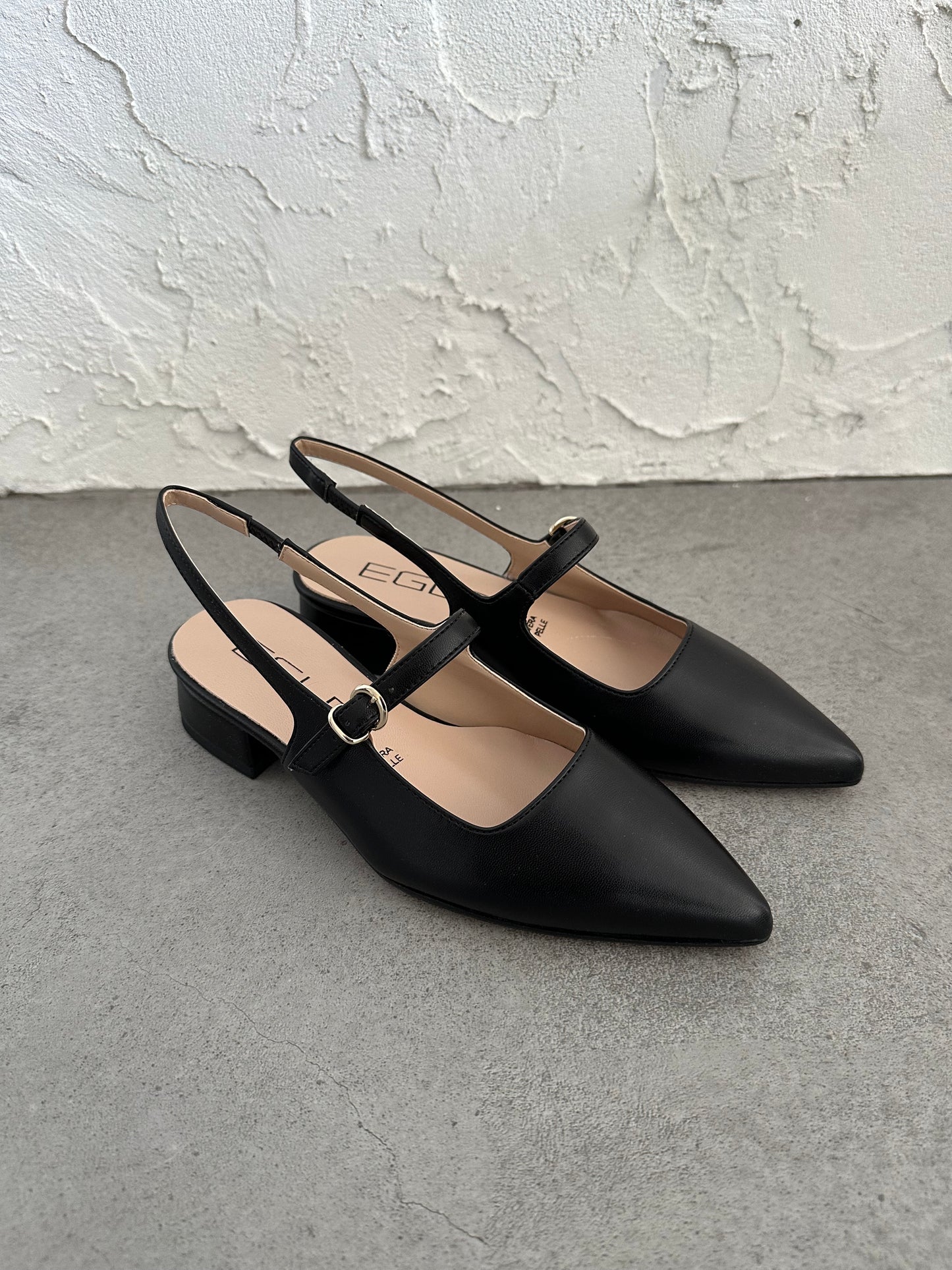Slingback Egle tacco 2 nero
