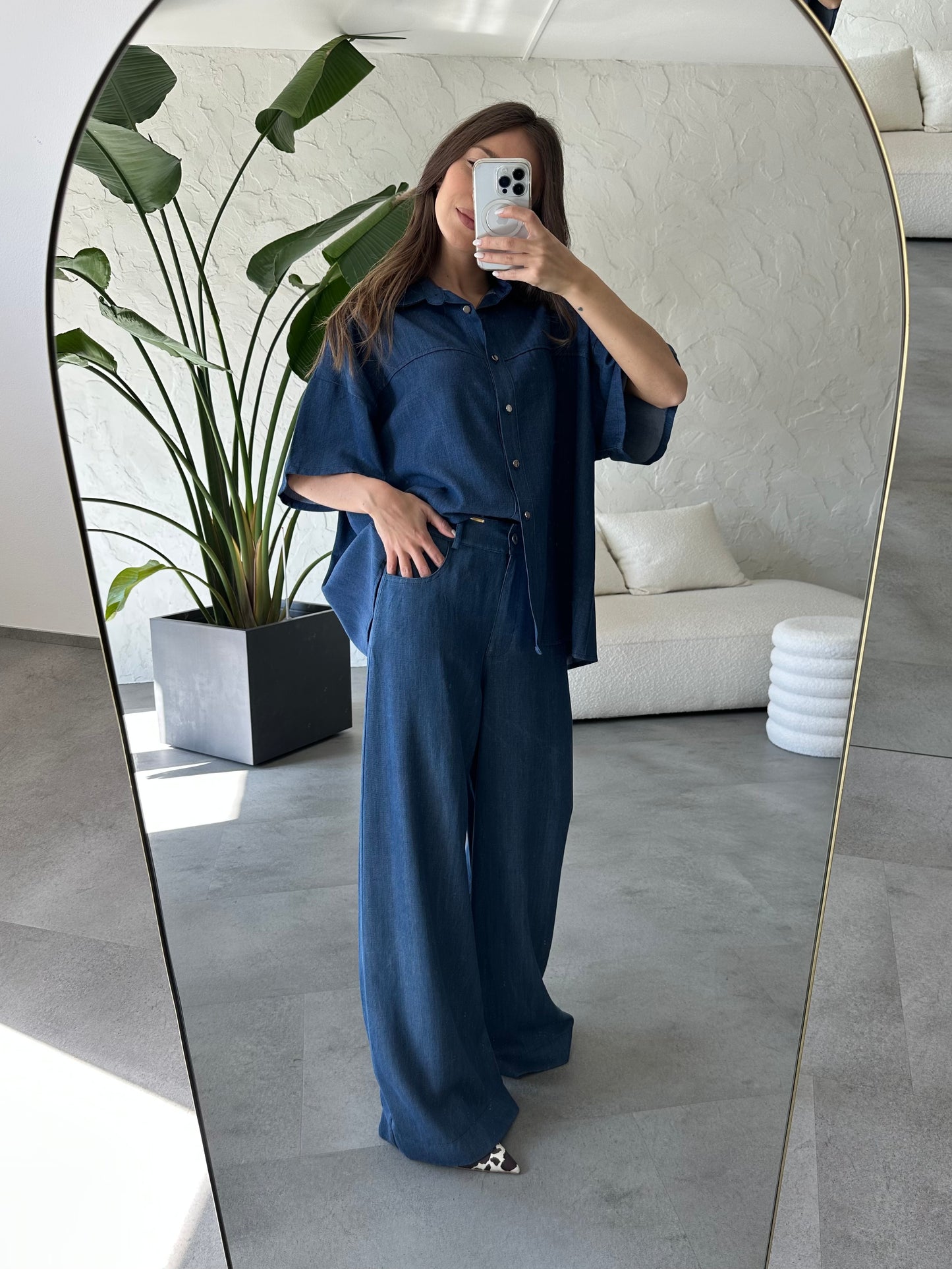 Camicia effetto jeans
