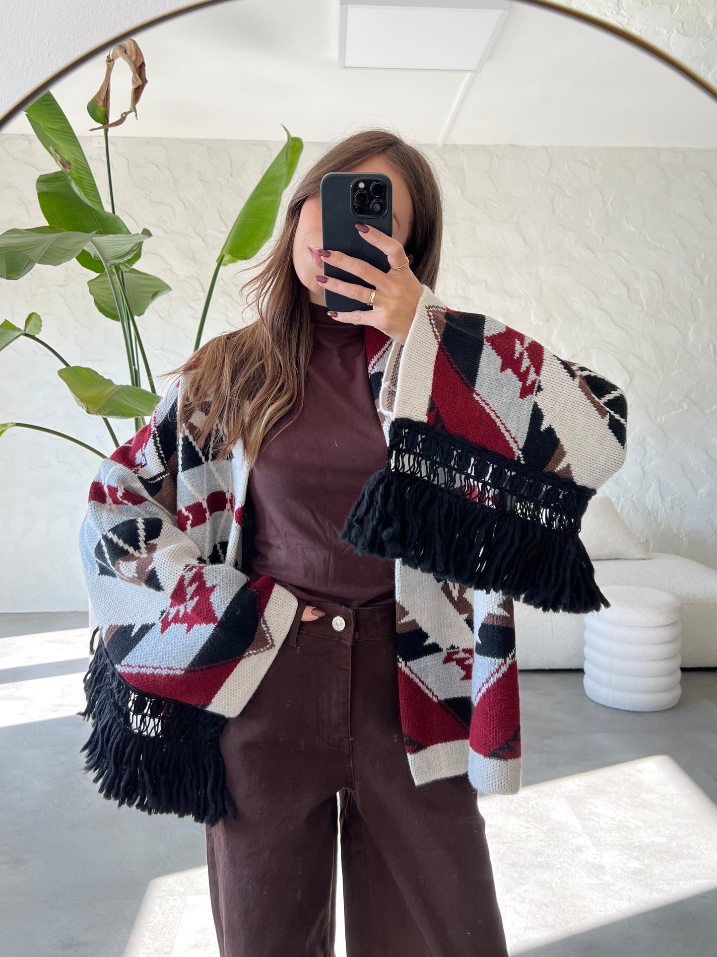 Cardigan etnico frange Vicolo