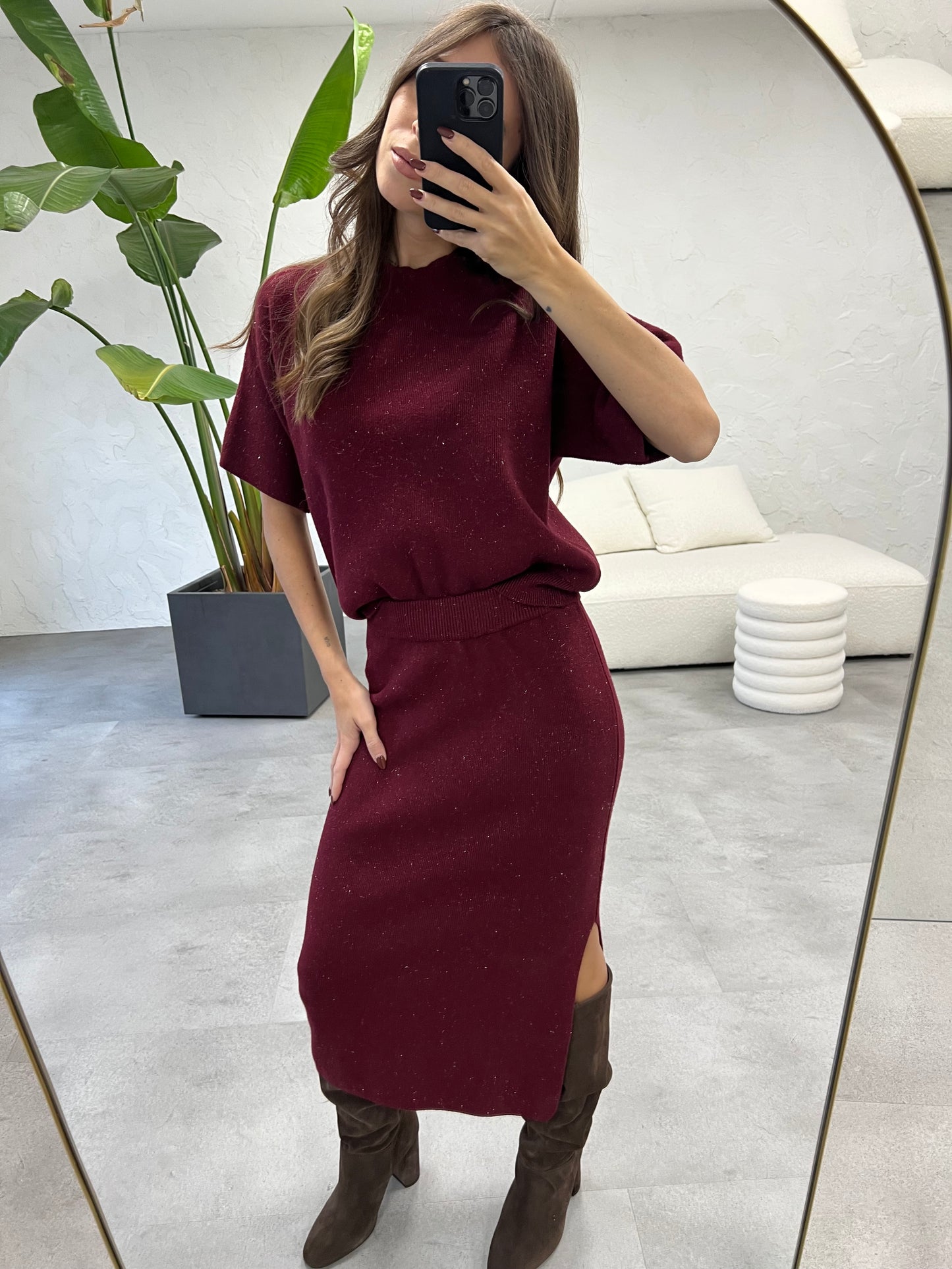 Coordinato in maglia lurex