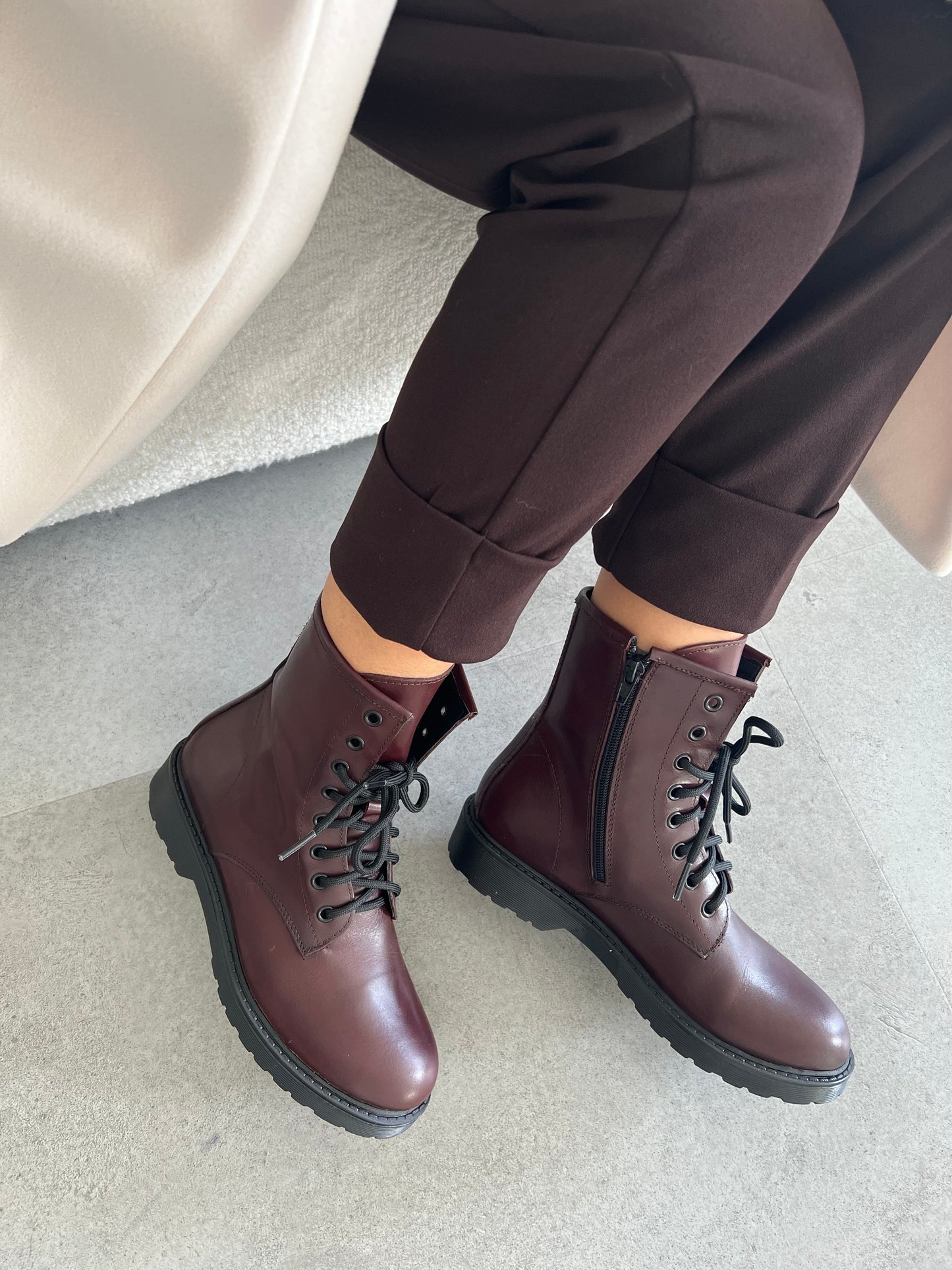 Anfibio vera pelle bordeaux