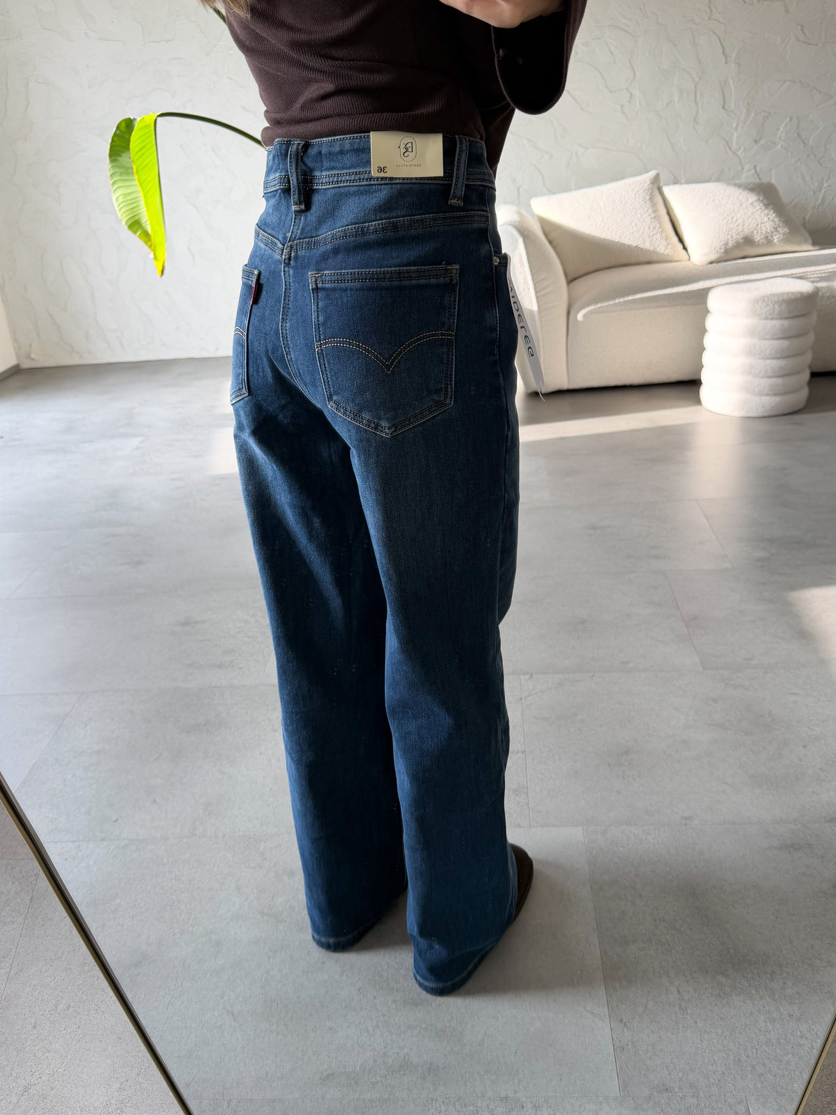 Jeans wide leg scuro