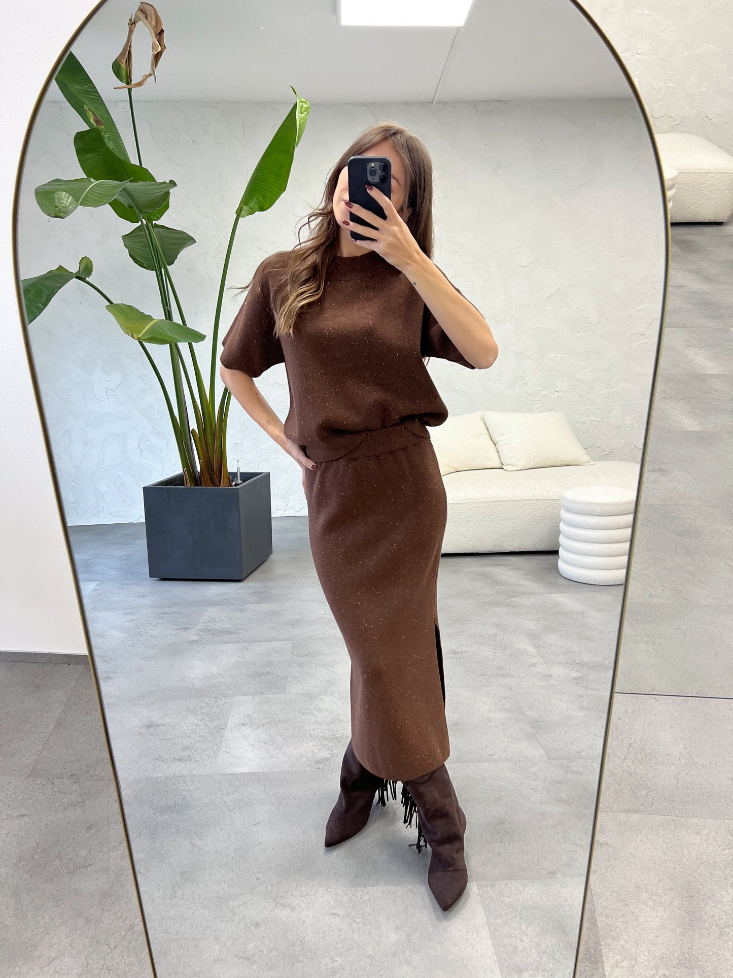 Coordinato in maglia lurex