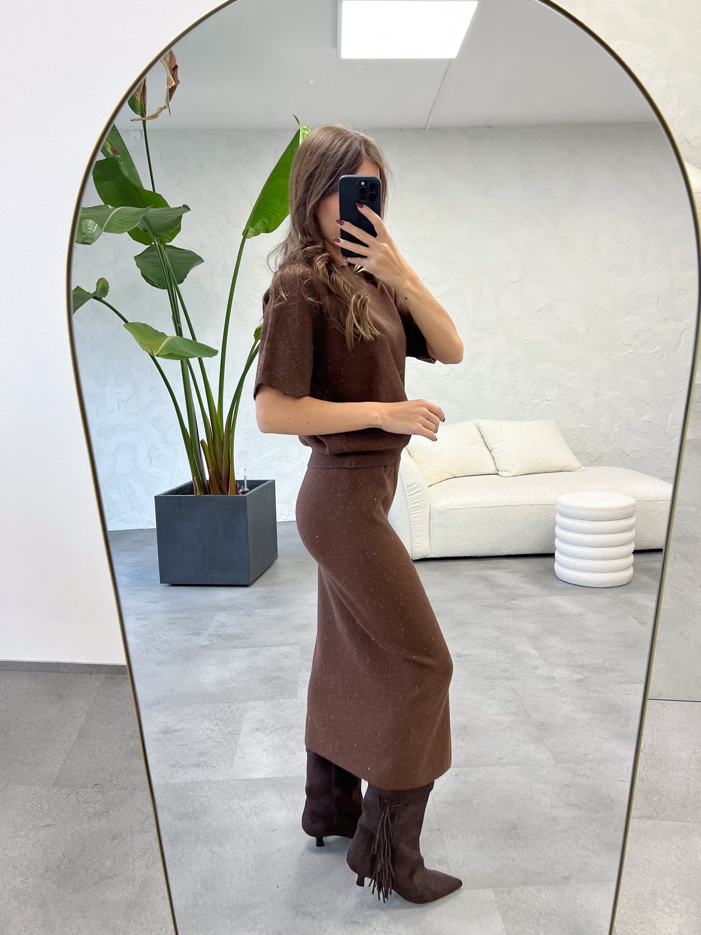 Coordinato in maglia lurex