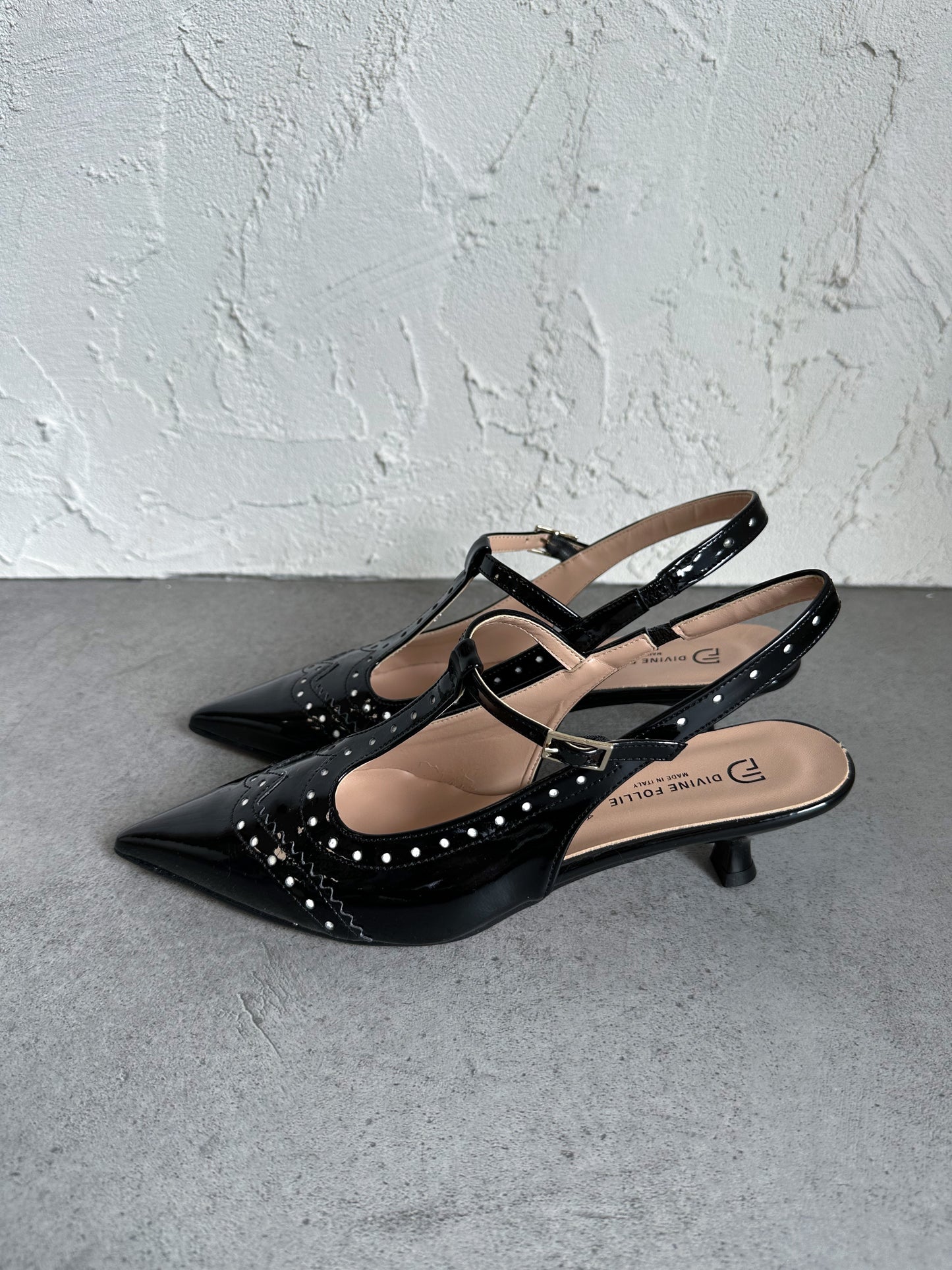 Slingback coda di rondine nero