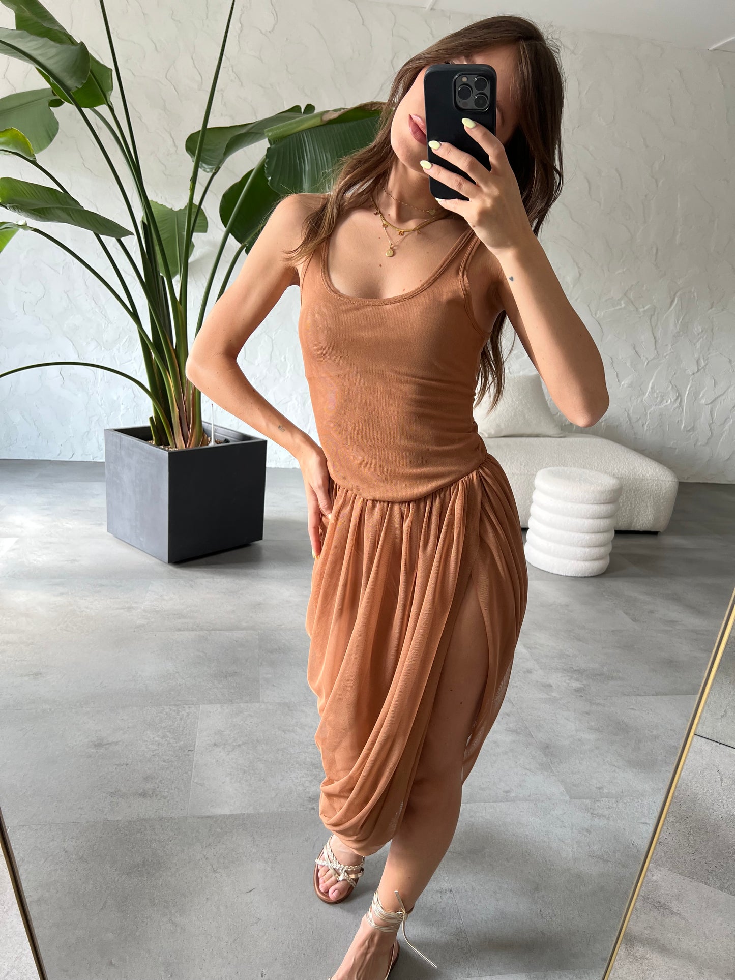 Abito tulle nude