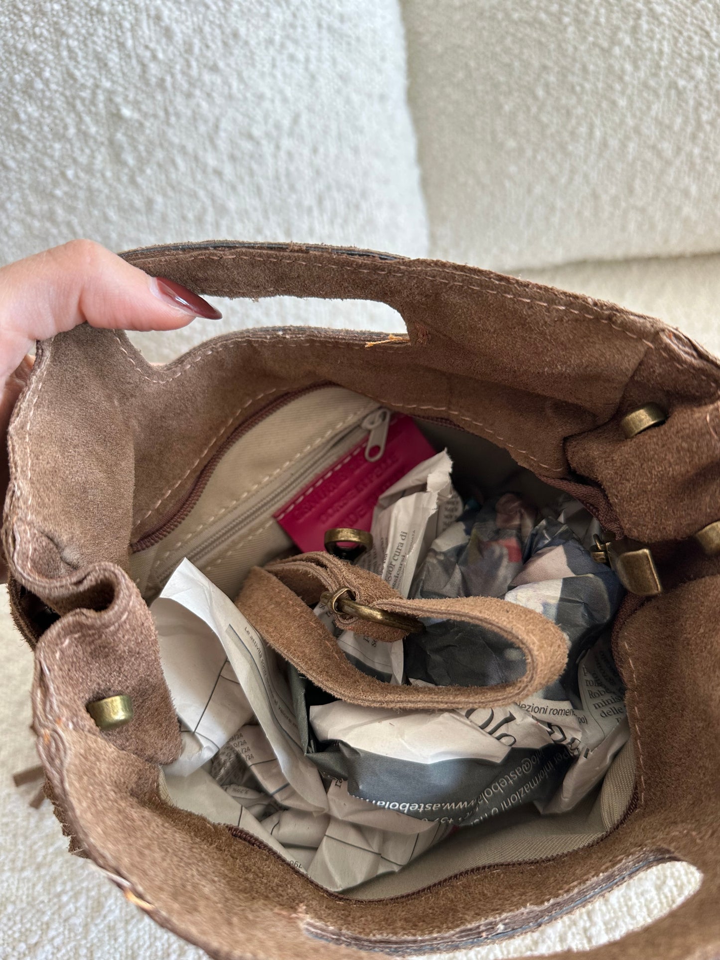 Mini borsa suede e frange