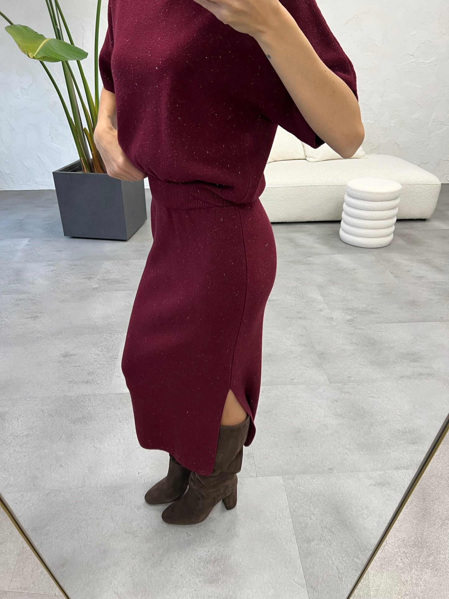 Coordinato in maglia lurex