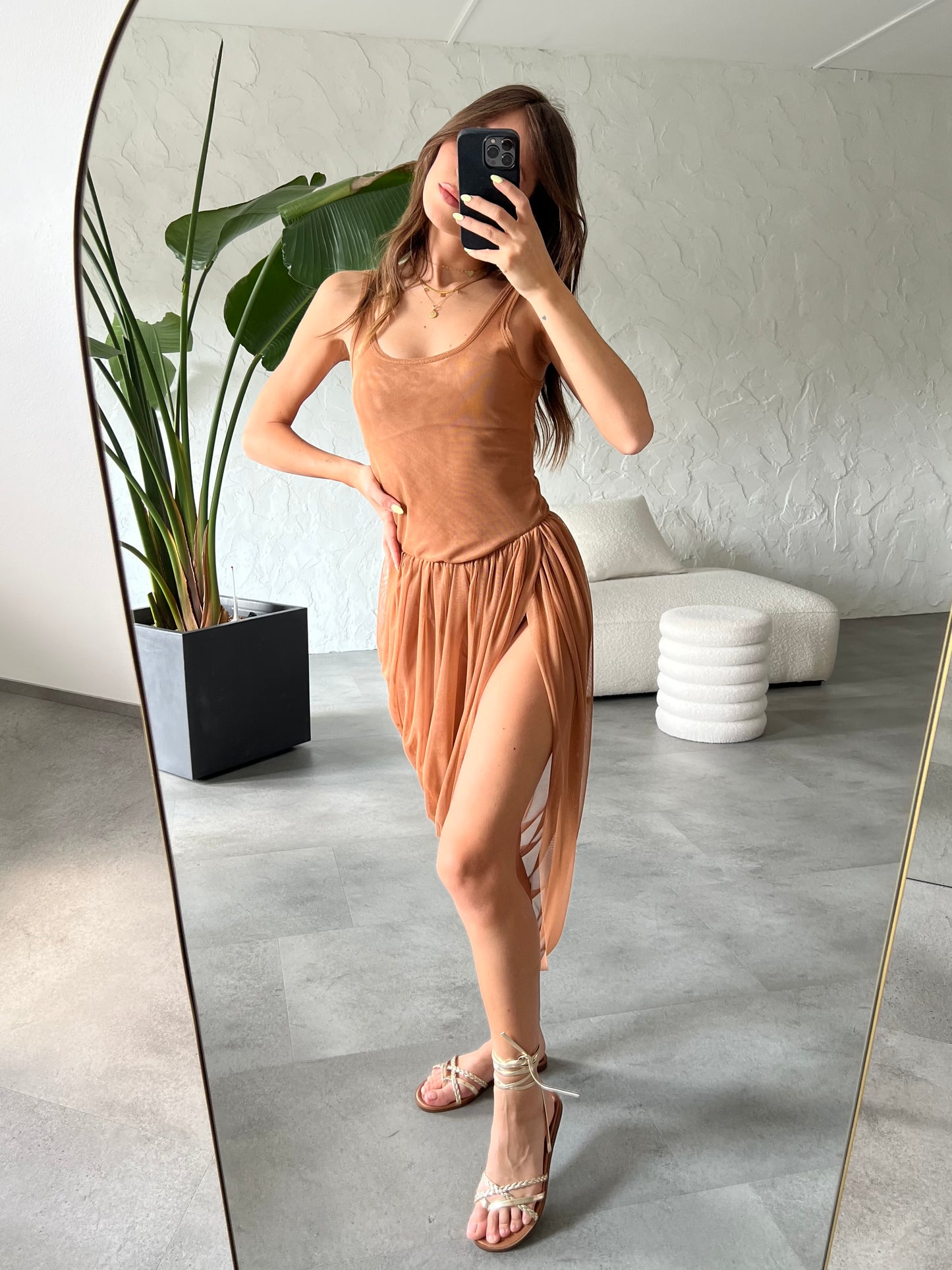 Abito tulle nude