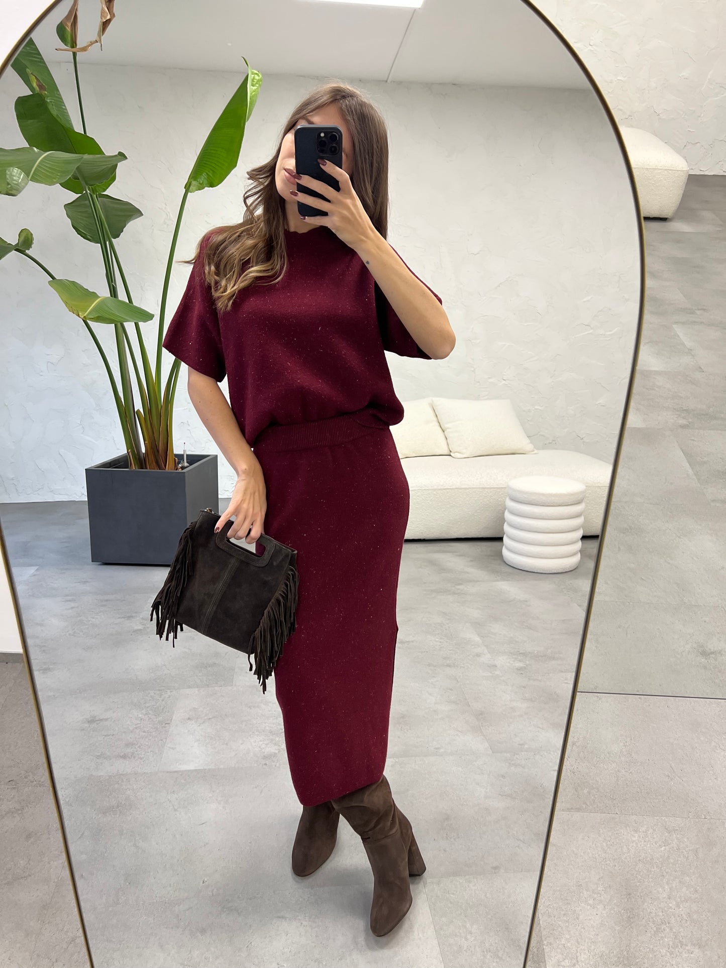 Coordinato in maglia lurex