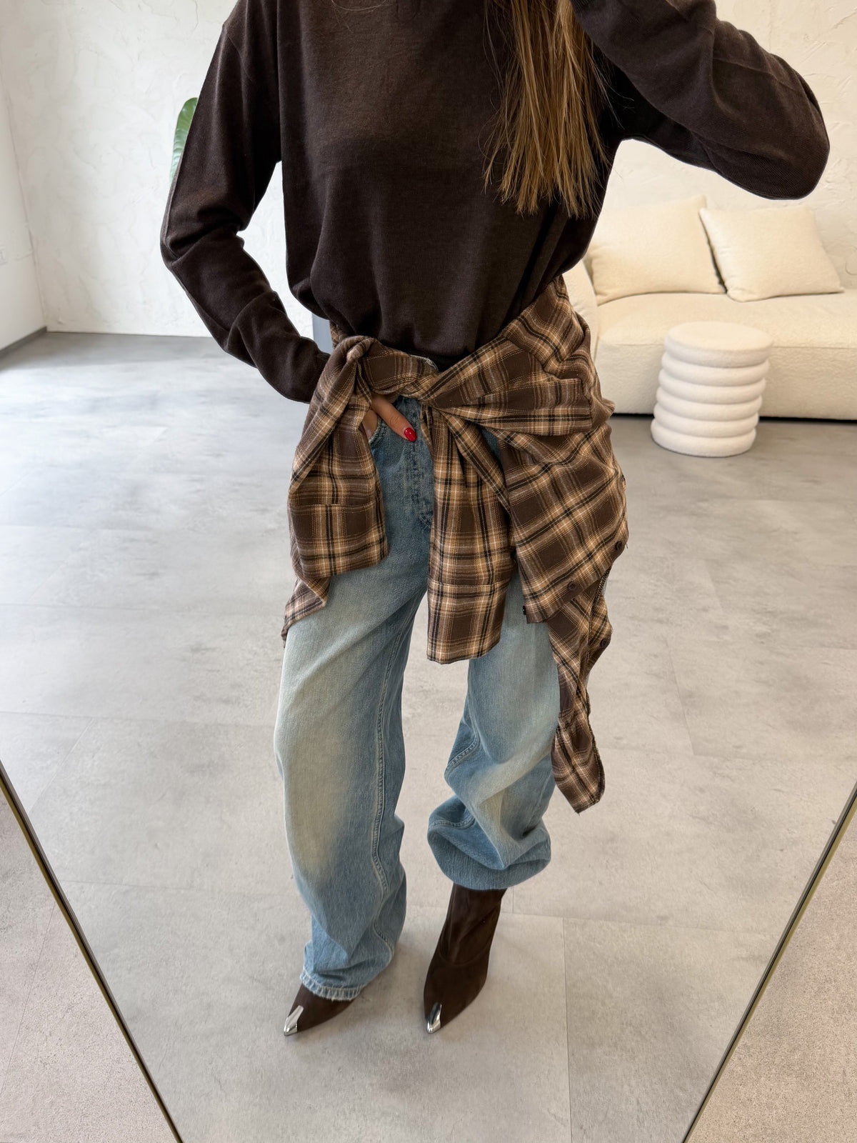 Camicia check nodo