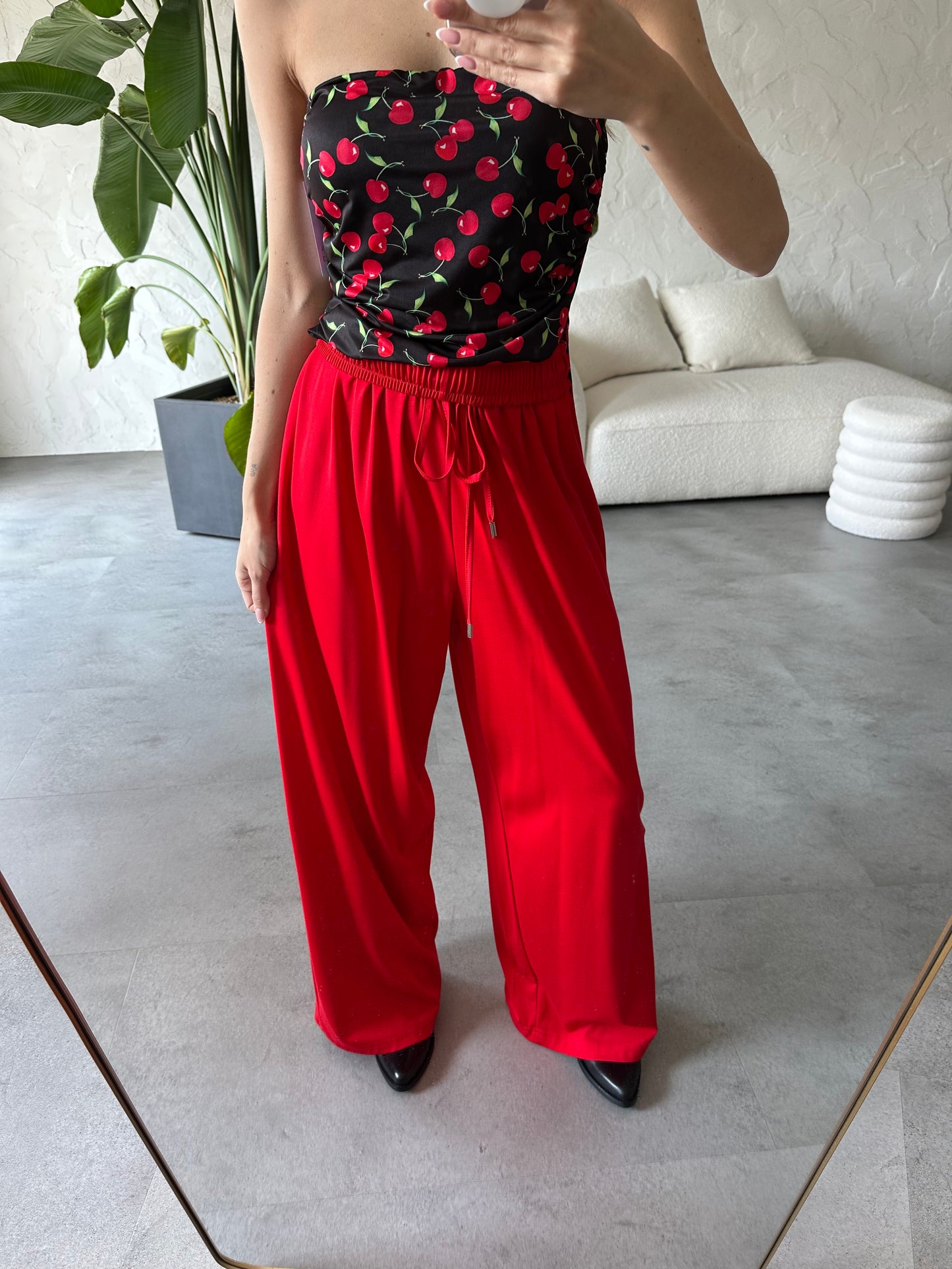 Pantalone palazzo red