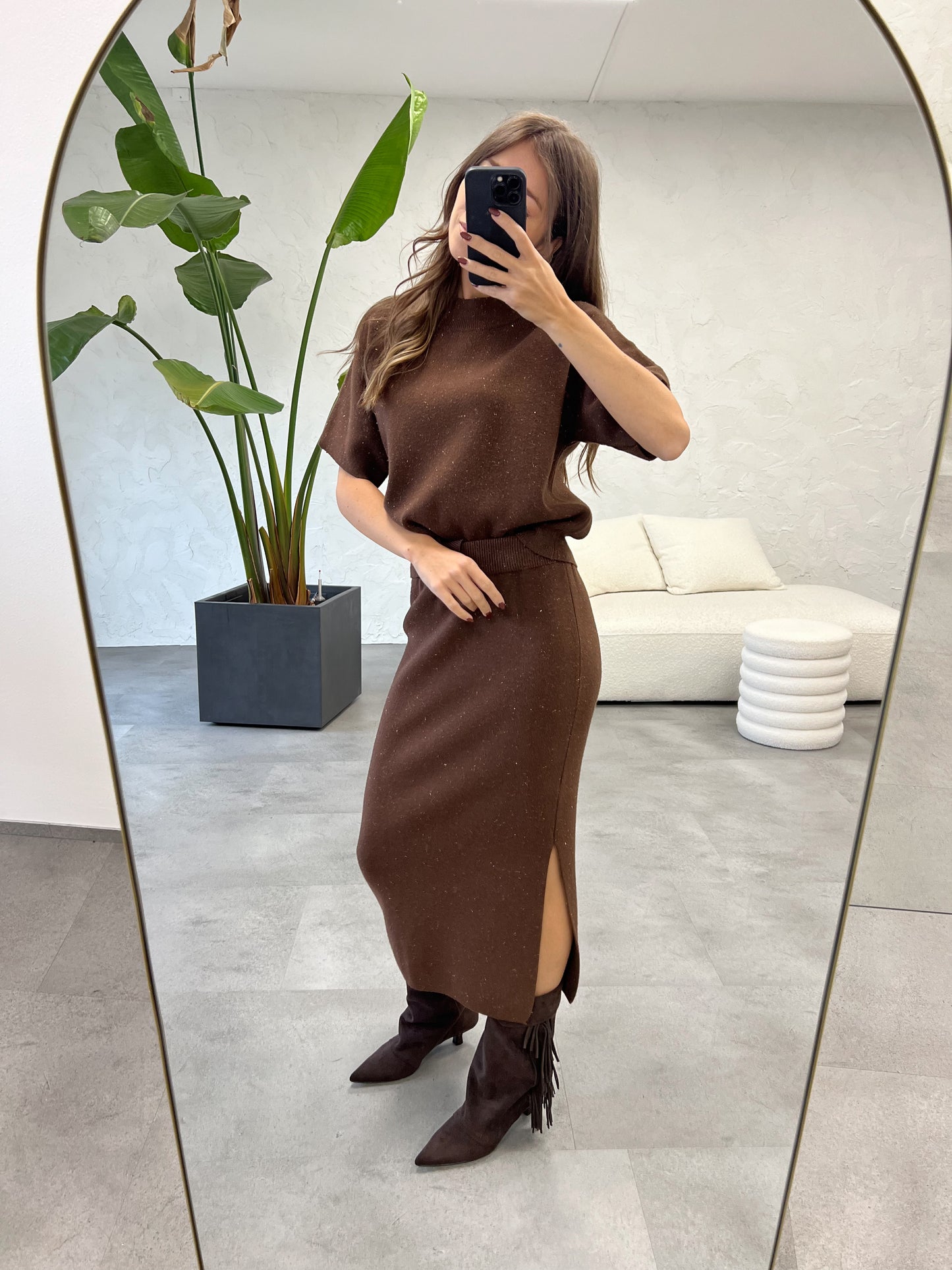 Coordinato in maglia lurex