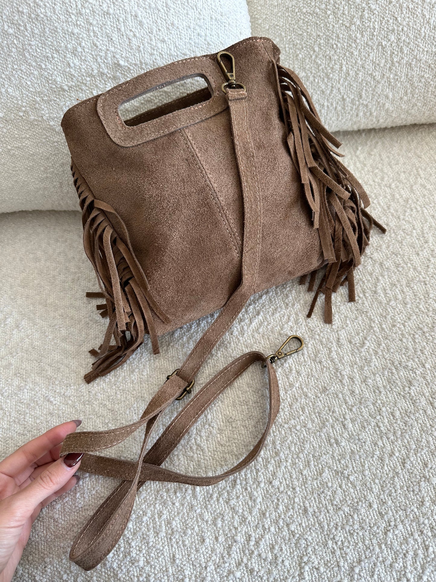 Mini borsa suede e frange