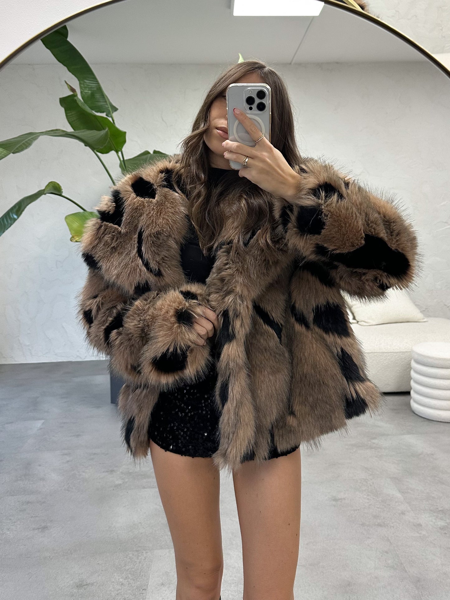 Eco pelliccia black/brown