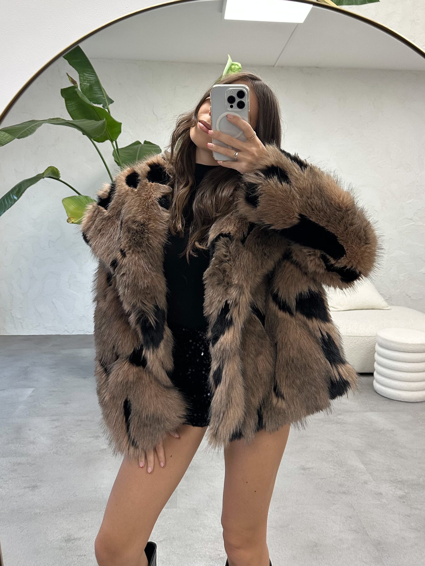 Eco pelliccia black/brown