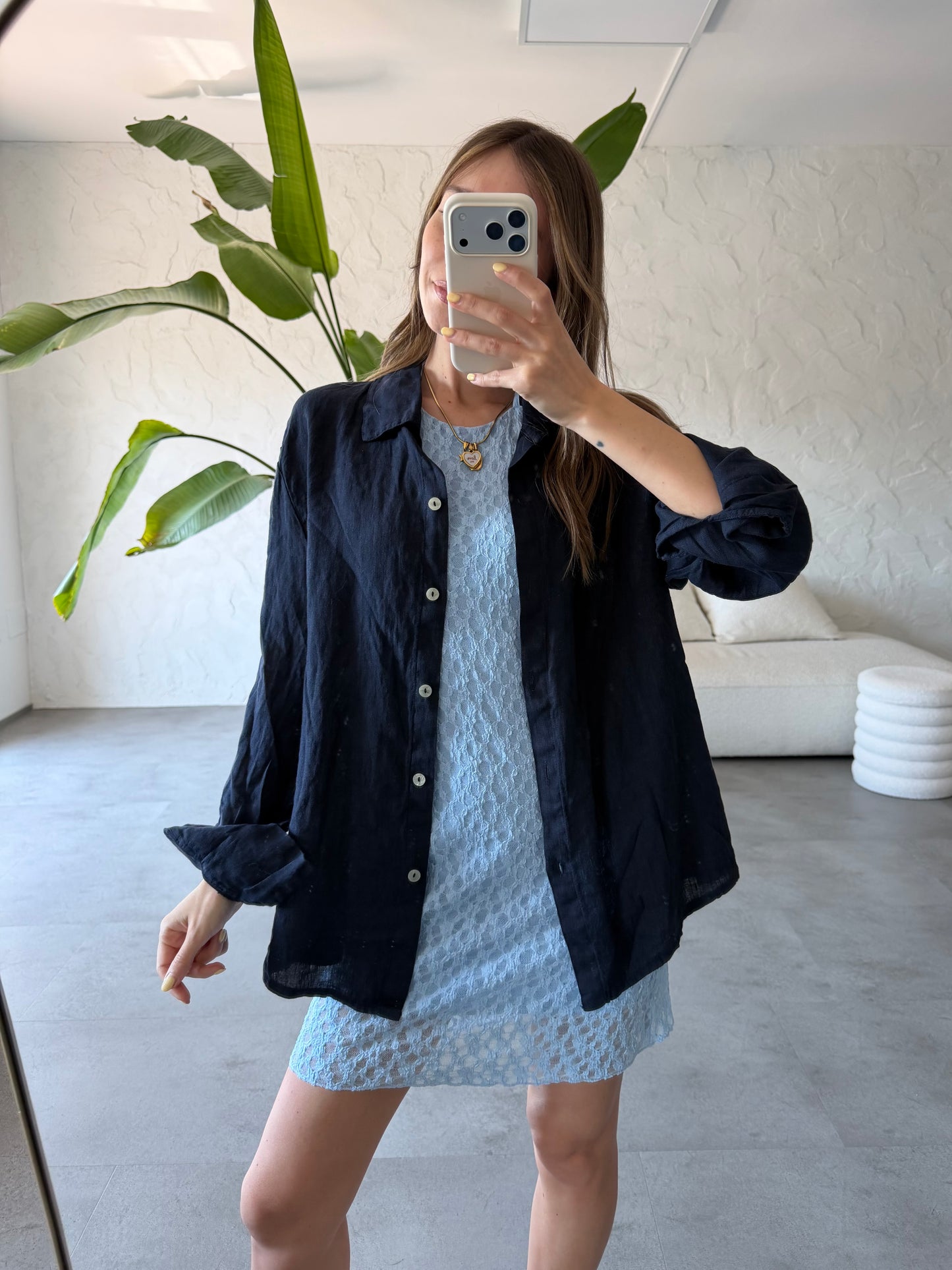 Camicia lino basic