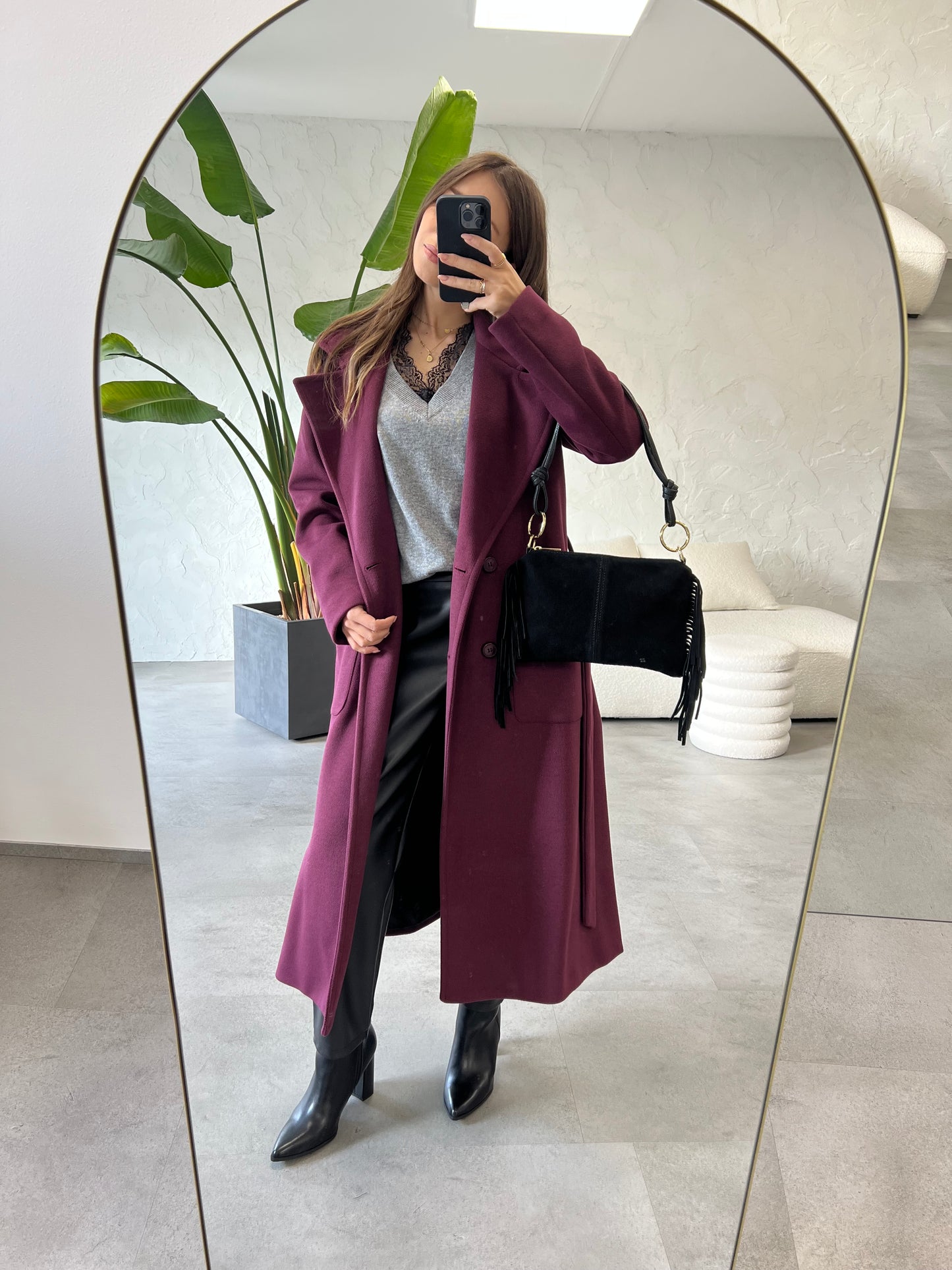 Cappotto lungo spacchi