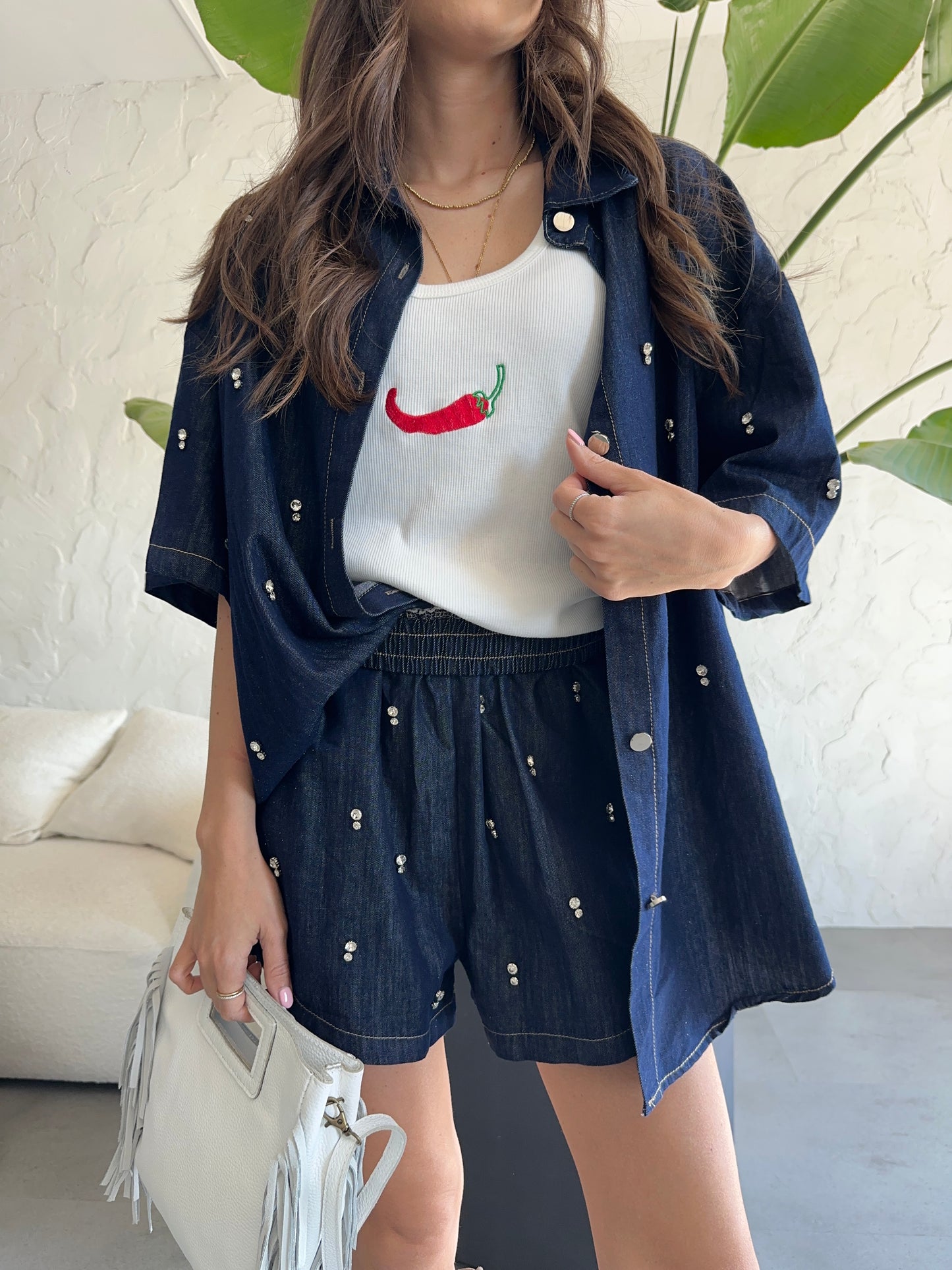 Completo denim brillanti
