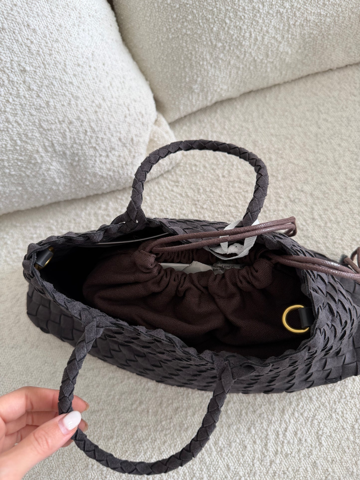 Borsa intreccio camoscio